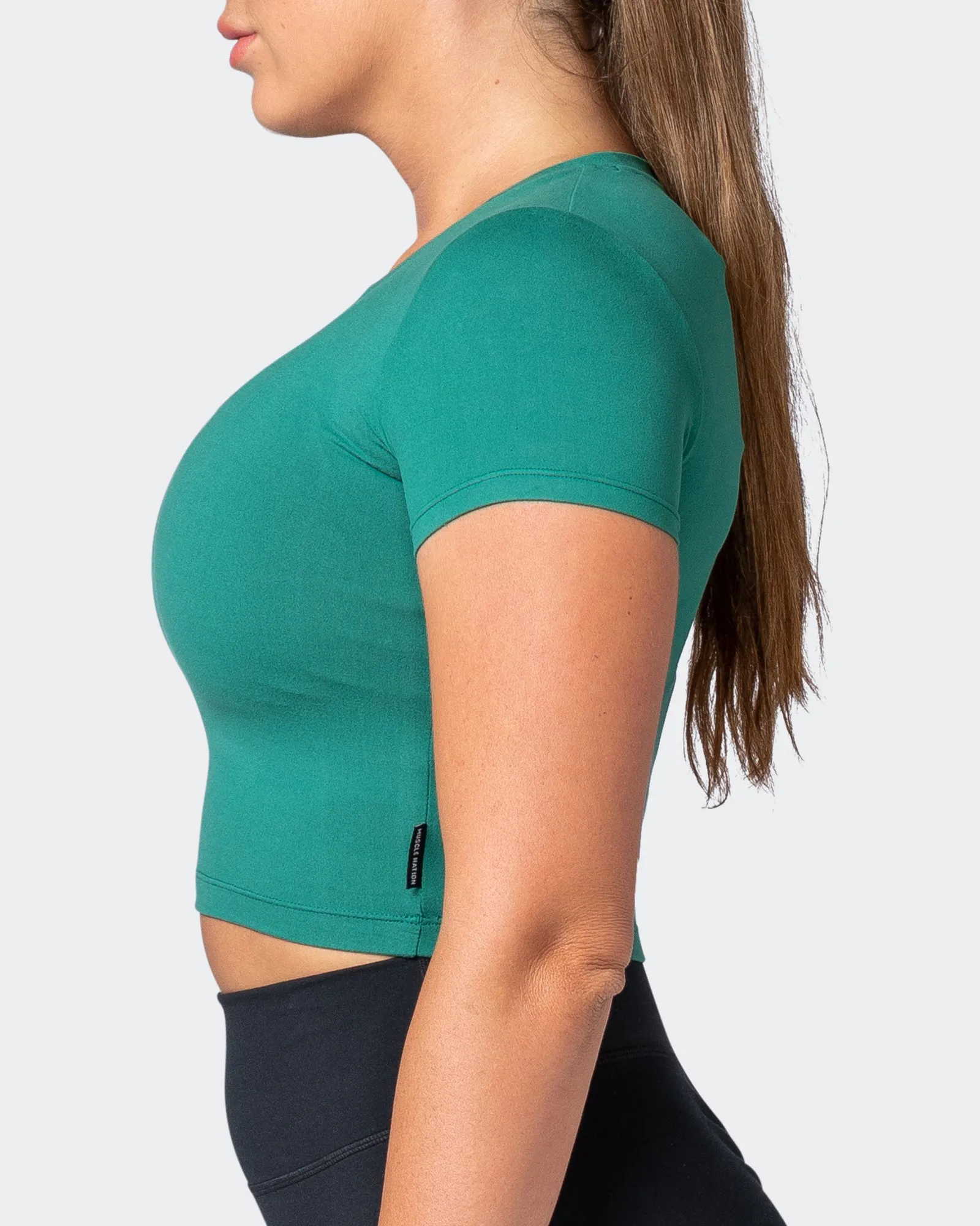 MN Everyday Cropped Tee - Antique Green sold by Muscle Nation product image thumbnail 4