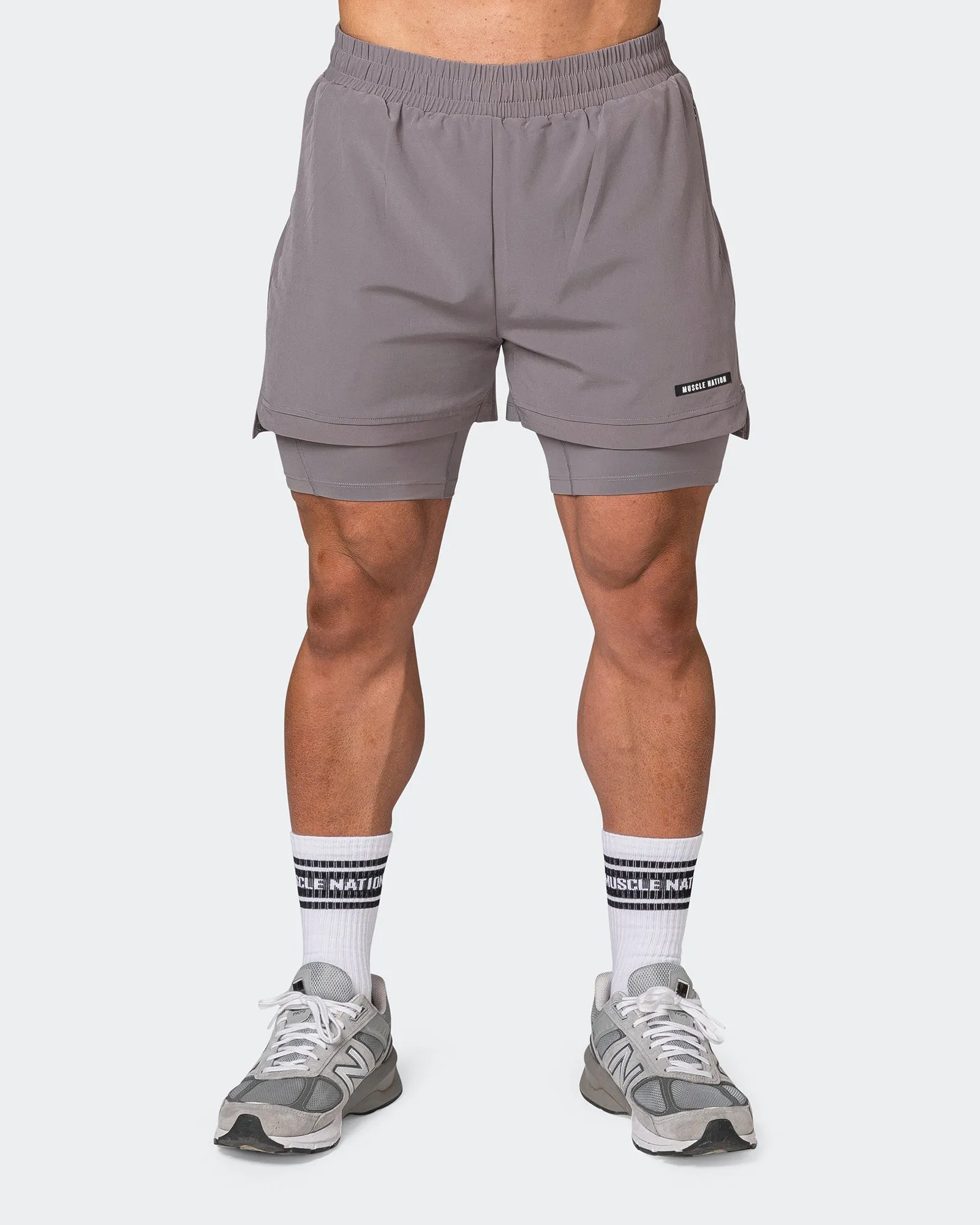 Vigour Training Shorts - Pearl Grey sold by Muscle Nation product image thumbnail 2