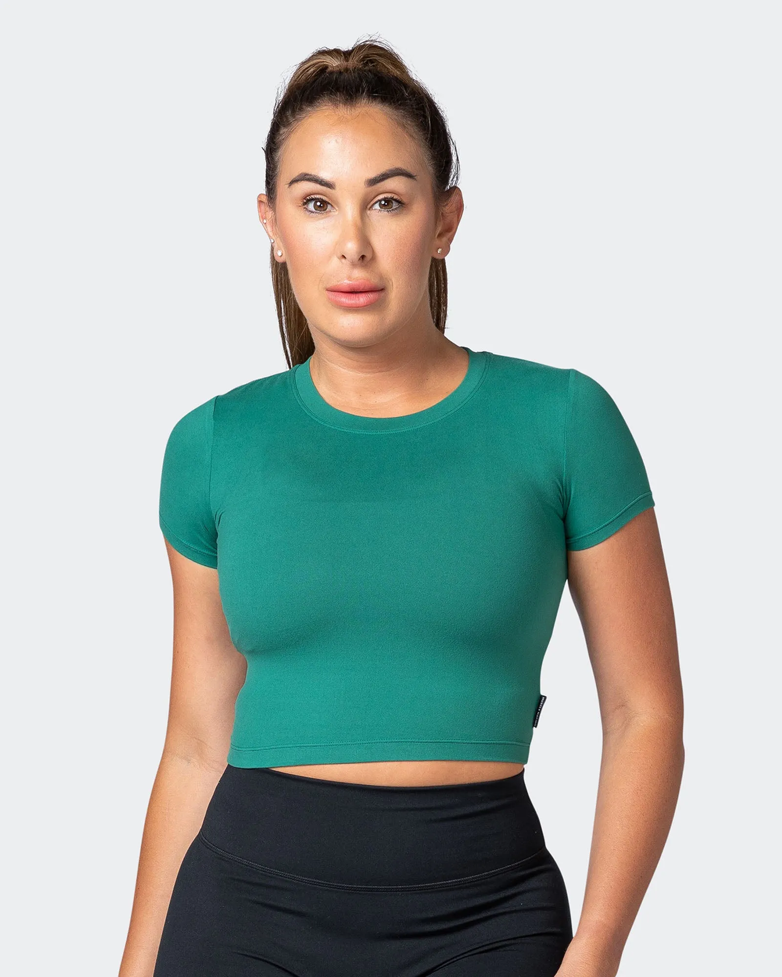 MN Everyday Cropped Tee - Antique Green sold by Muscle Nation