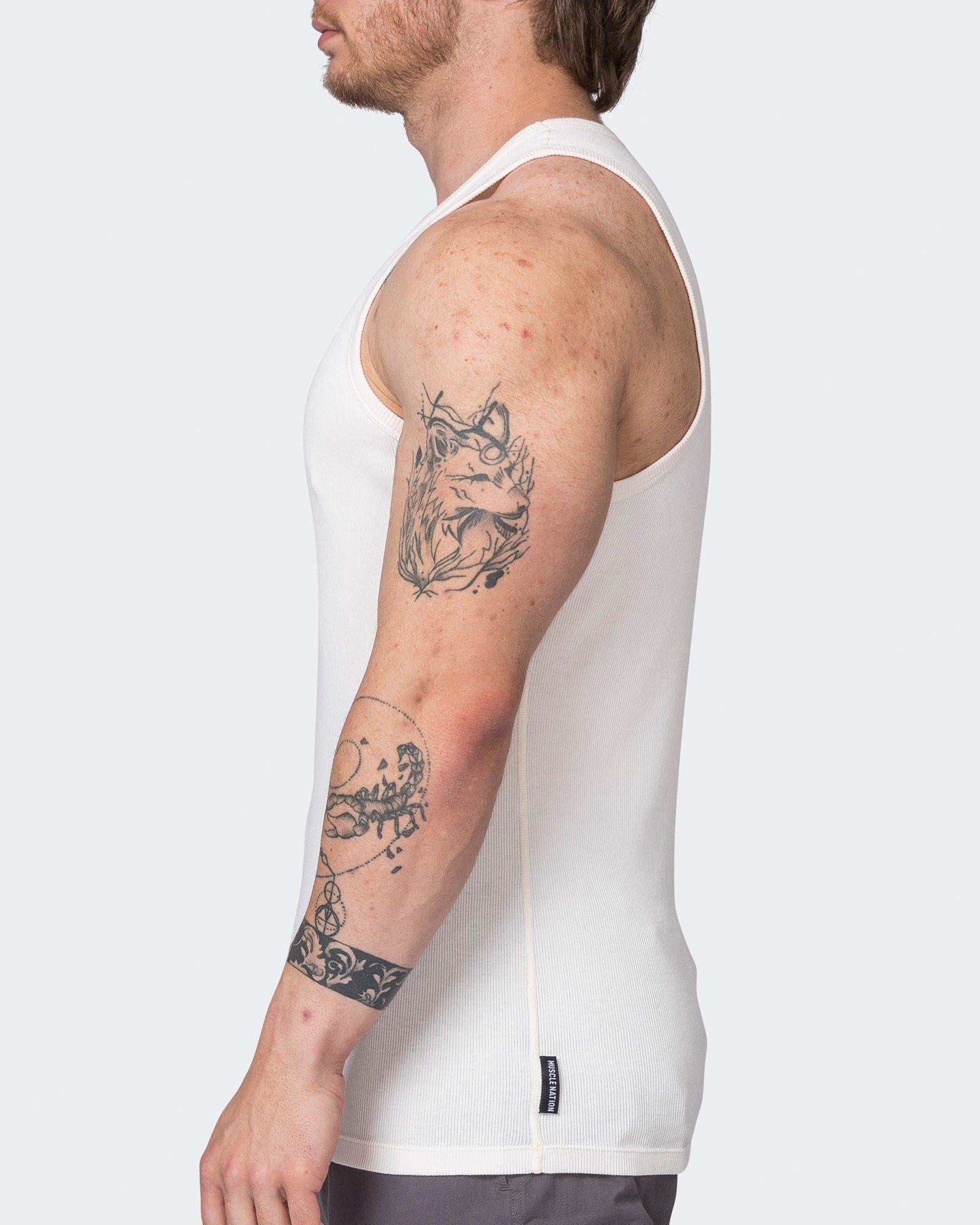 Classic Rib Fitted Training Tank - Travertine sold by Muscle Nation product image thumbnail 4