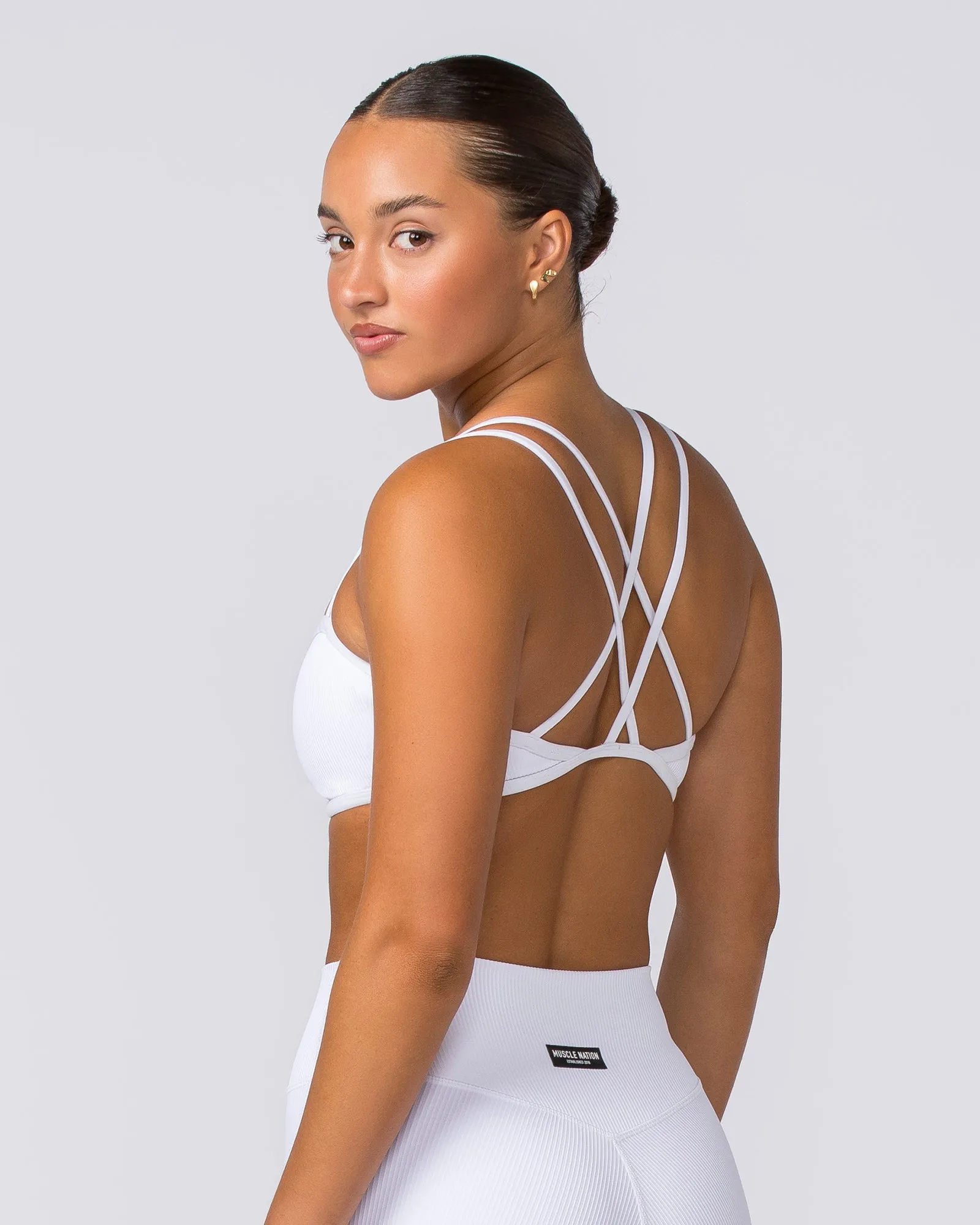 Curves Rib Bralette - White sold by Muscle Nation product image thumbnail 4