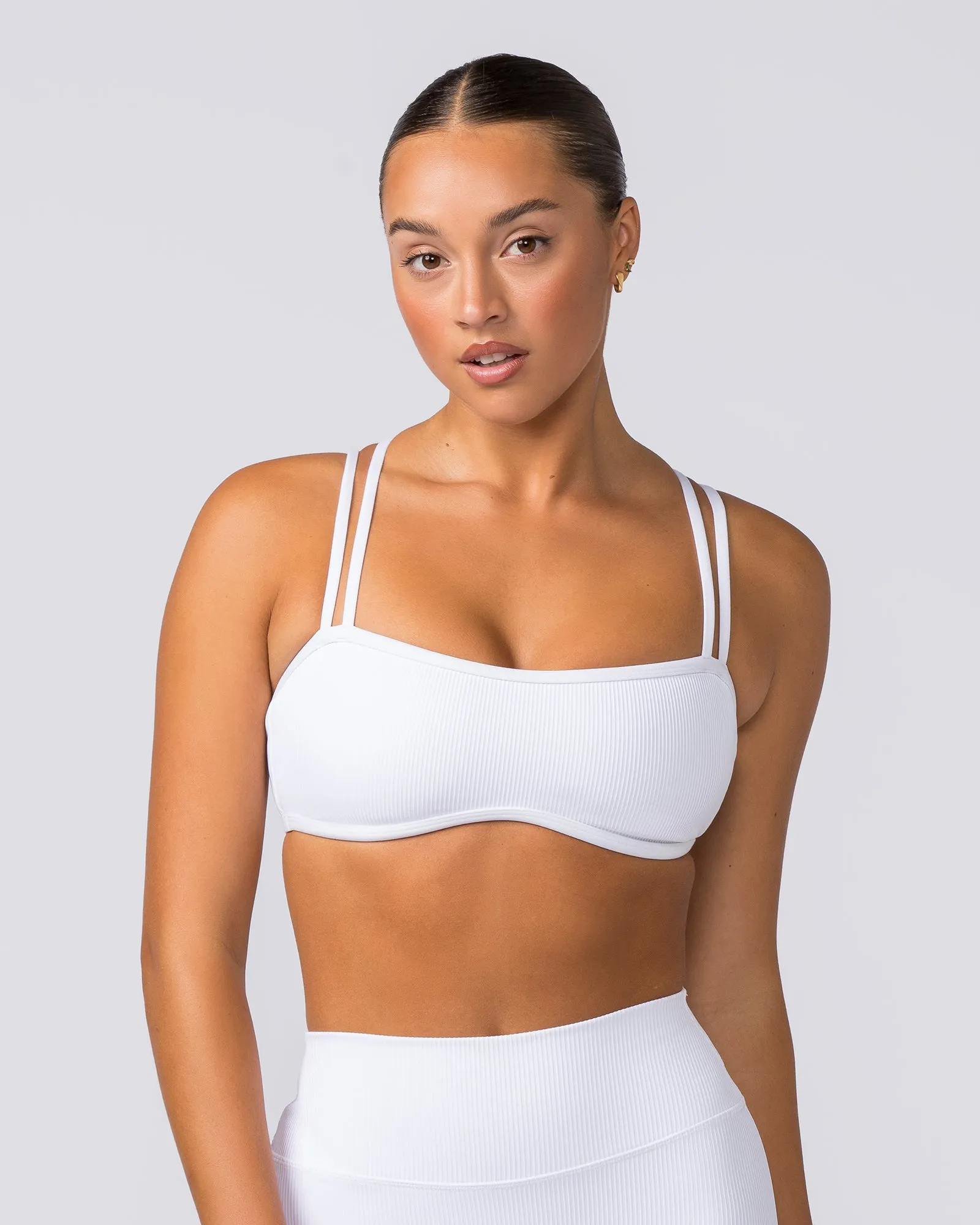 Curves Rib Bralette - White sold by Muscle Nation