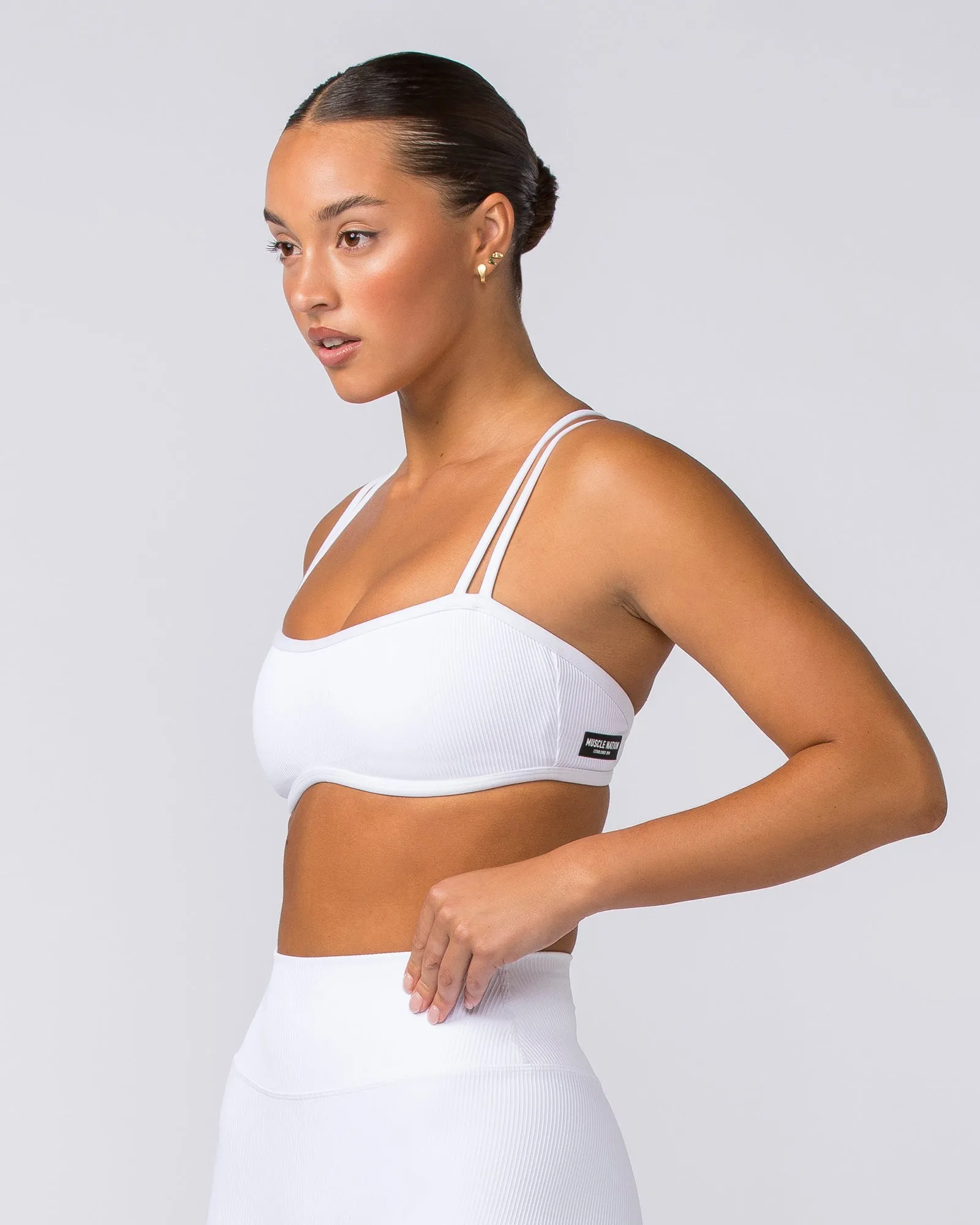 Curves Rib Bralette - White sold by Muscle Nation product image thumbnail 3