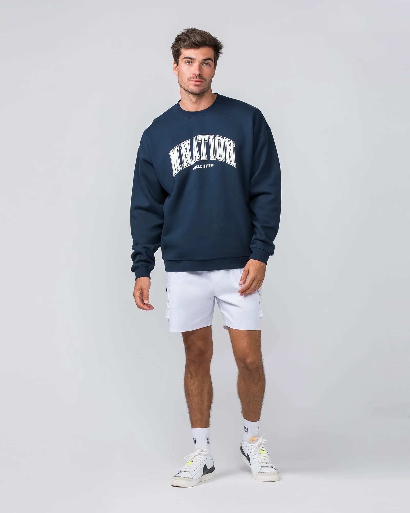 Varsity Crew Pullover - Navy sold by Muscle Nation product image thumbnail 5
