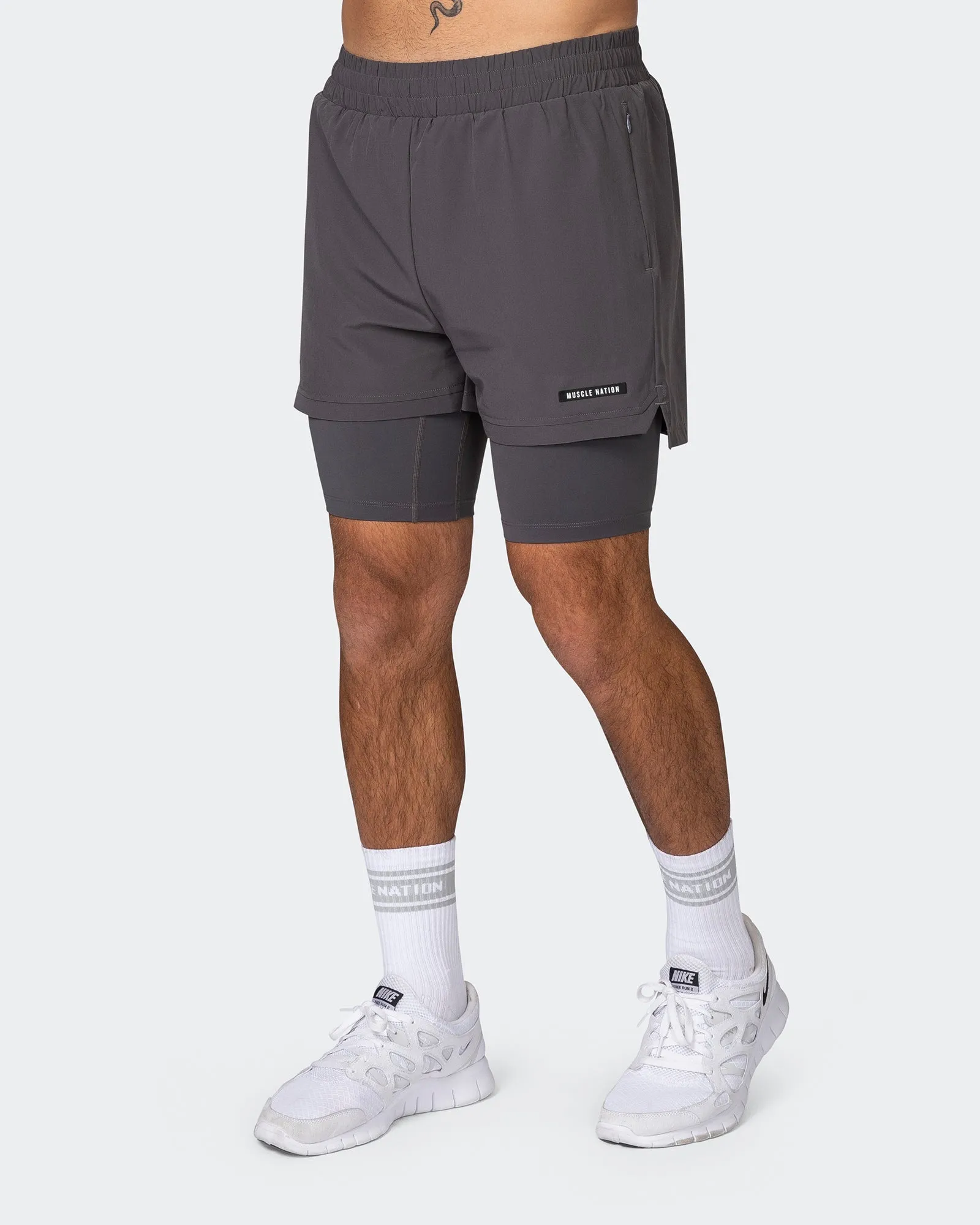 Vigour Training 3" Shorts - Graphite sold by Muscle Nation product image thumbnail 3