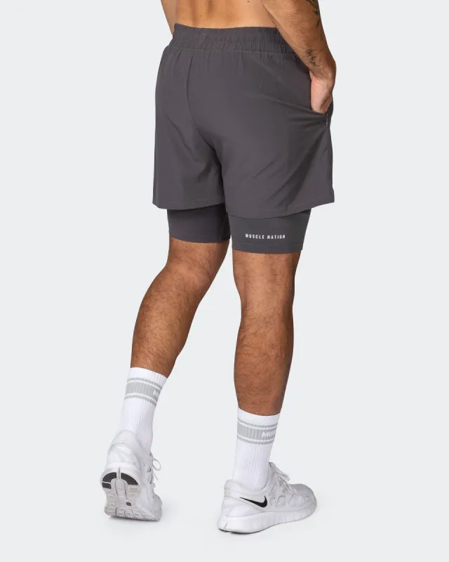 Vigour Training 3" Shorts - Graphite sold by Muscle Nation