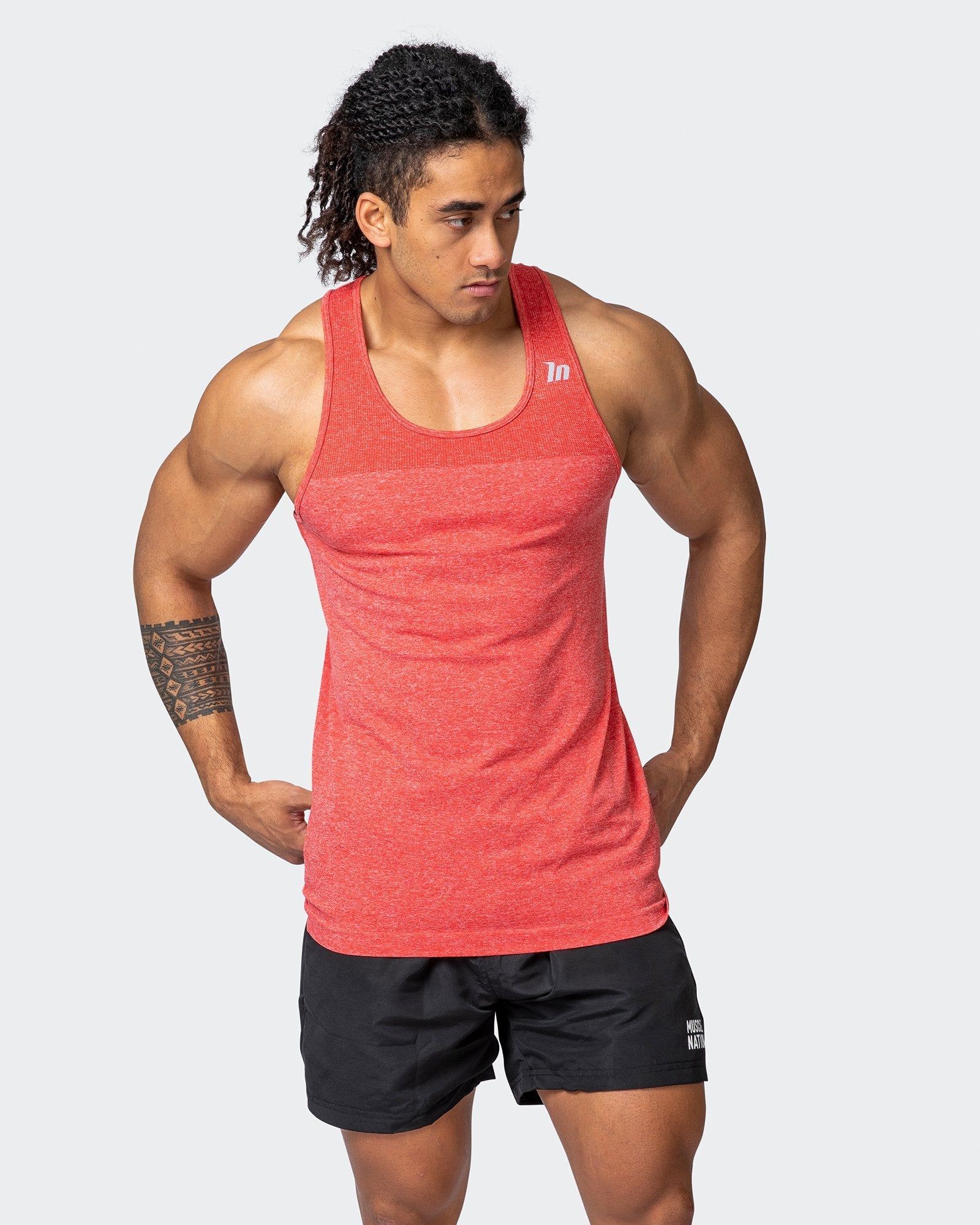 Seamless Tank - Poppy Marl sold by Muscle Nation
