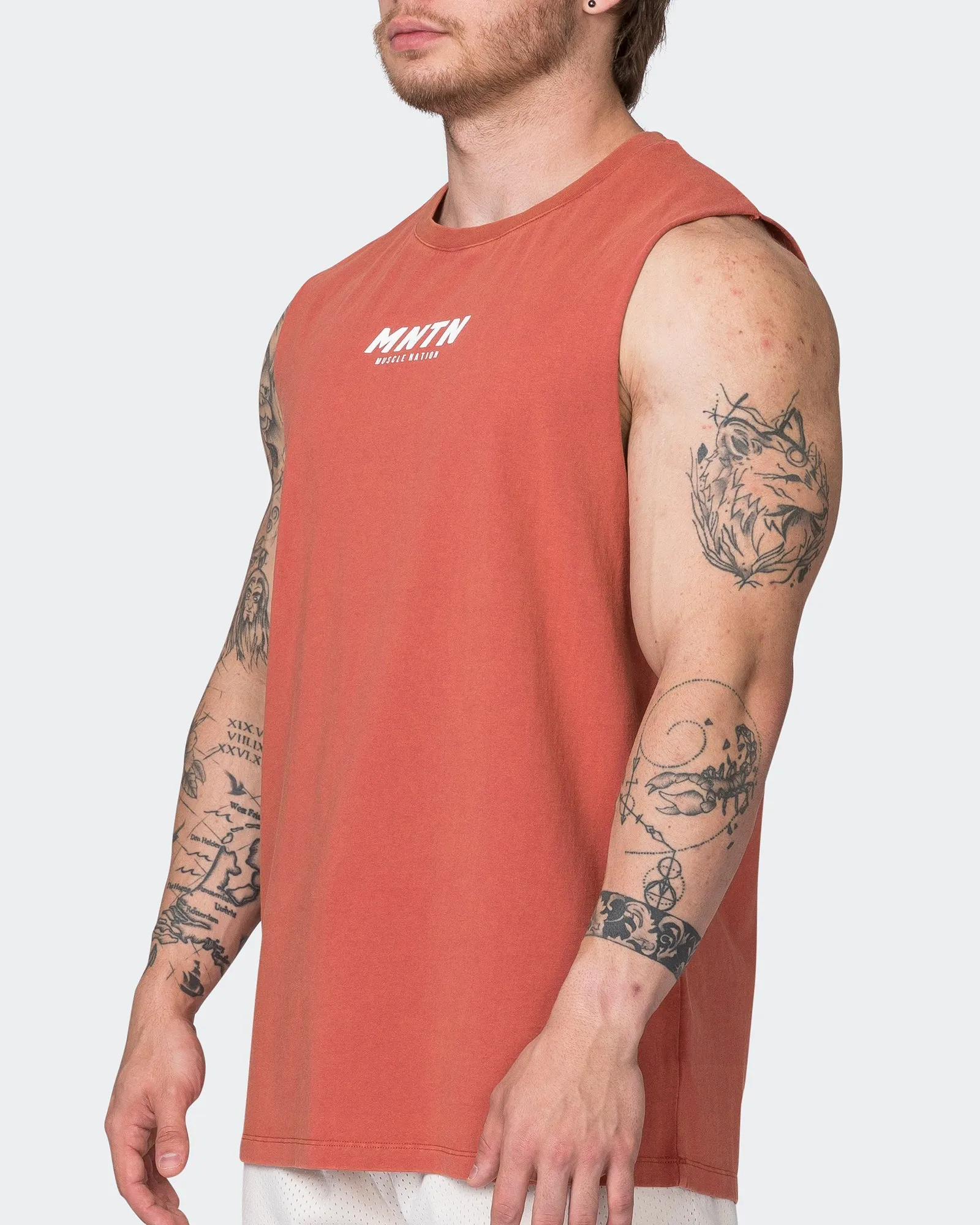MNTN Vintage Tank - Washed Dusty Red sold by Muscle Nation product image thumbnail 3