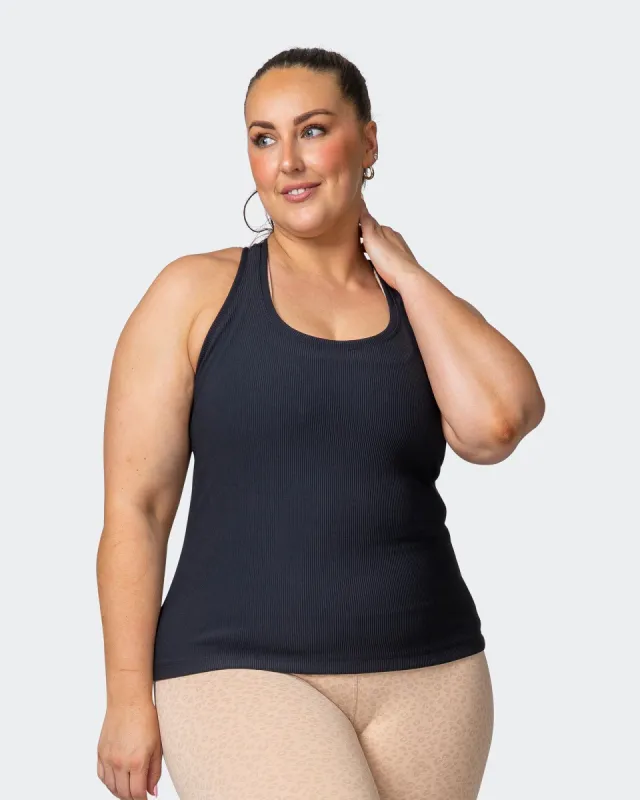 Classic Rib Tank - Black sold by Muscle Nation