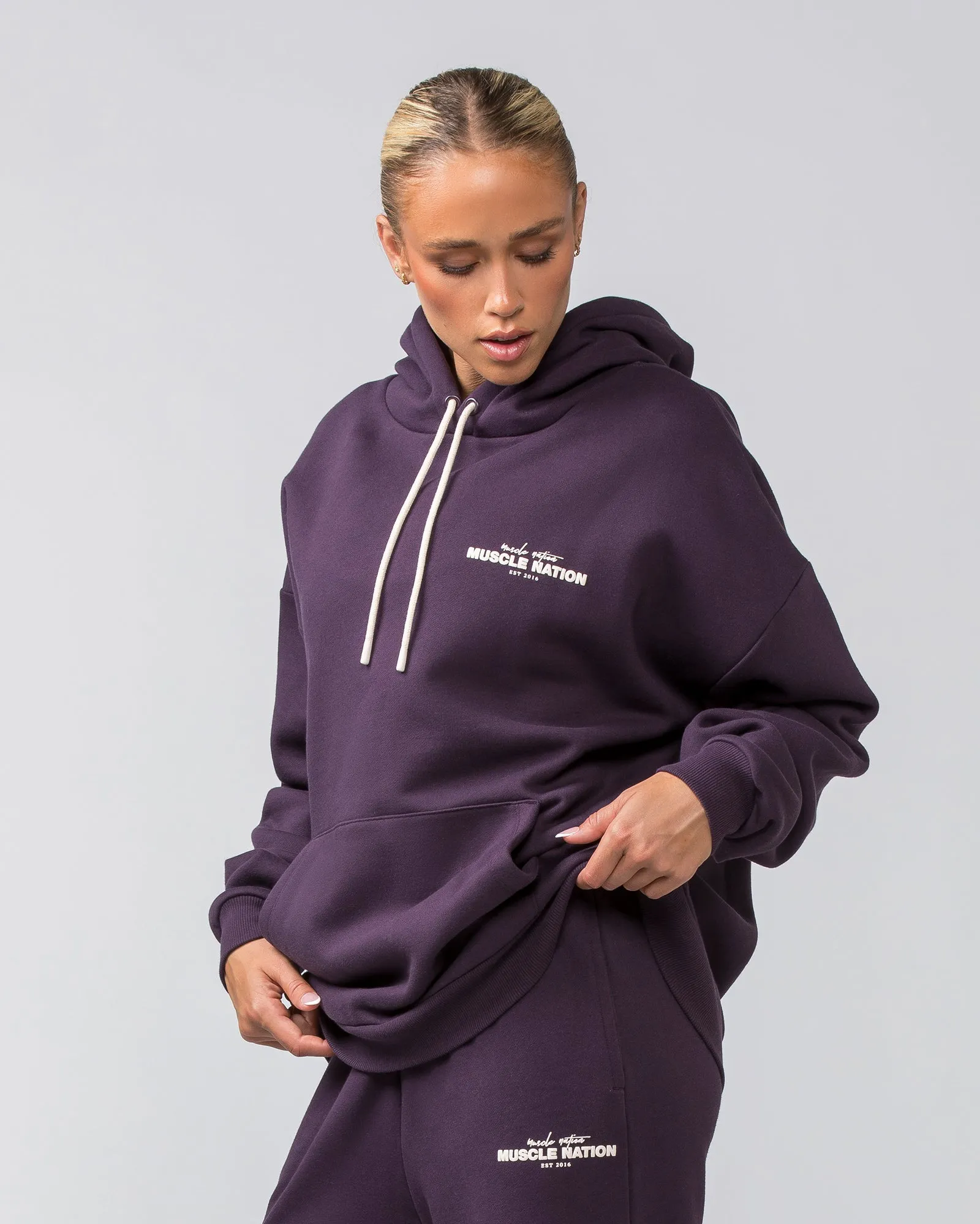 Timeless Oversized Hoodie - Midnight Plum sold by Muscle Nation product image thumbnail 2