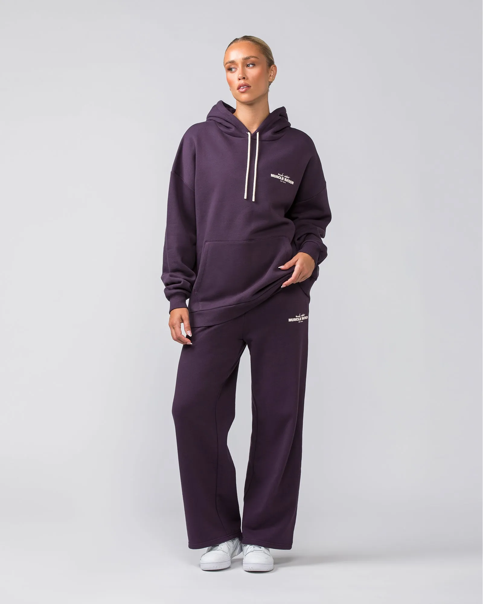 Timeless Oversized Hoodie - Midnight Plum sold by Muscle Nation product image thumbnail 5