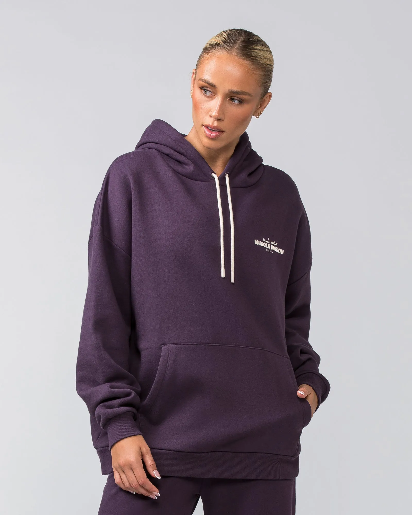 Timeless Oversized Hoodie - Midnight Plum sold by Muscle Nation