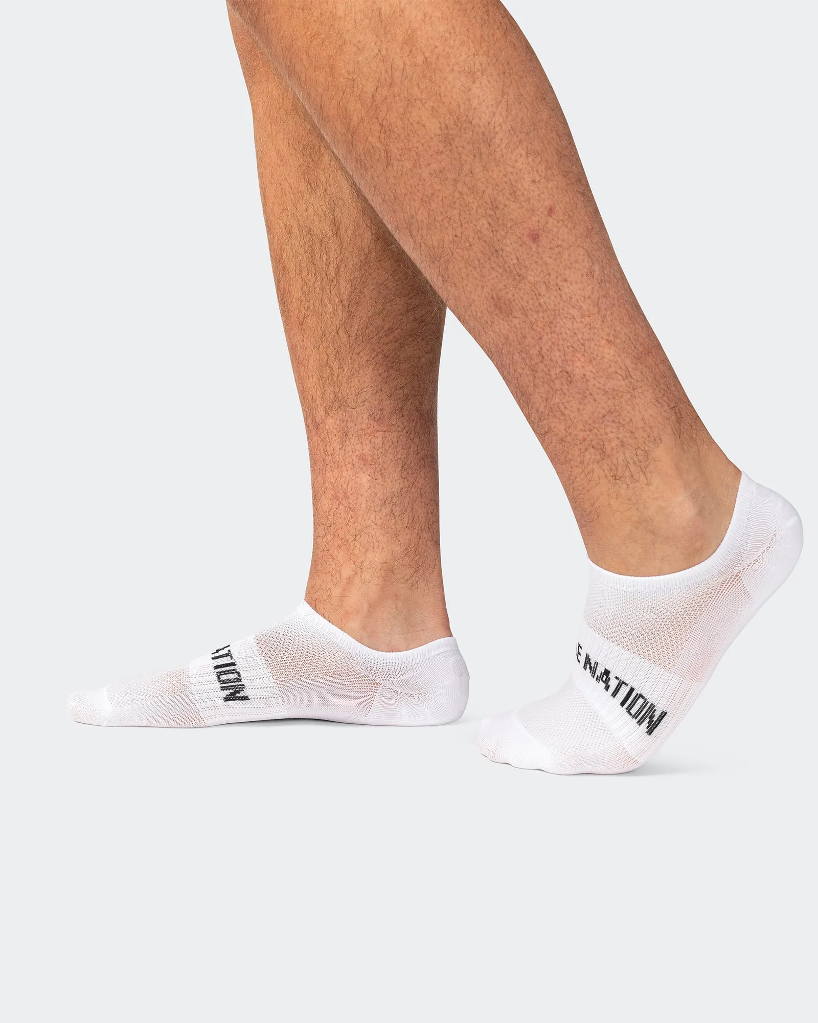 Mens Low Cut No Show Socks - White (2 Pack) sold by Muscle Nation product image thumbnail 2