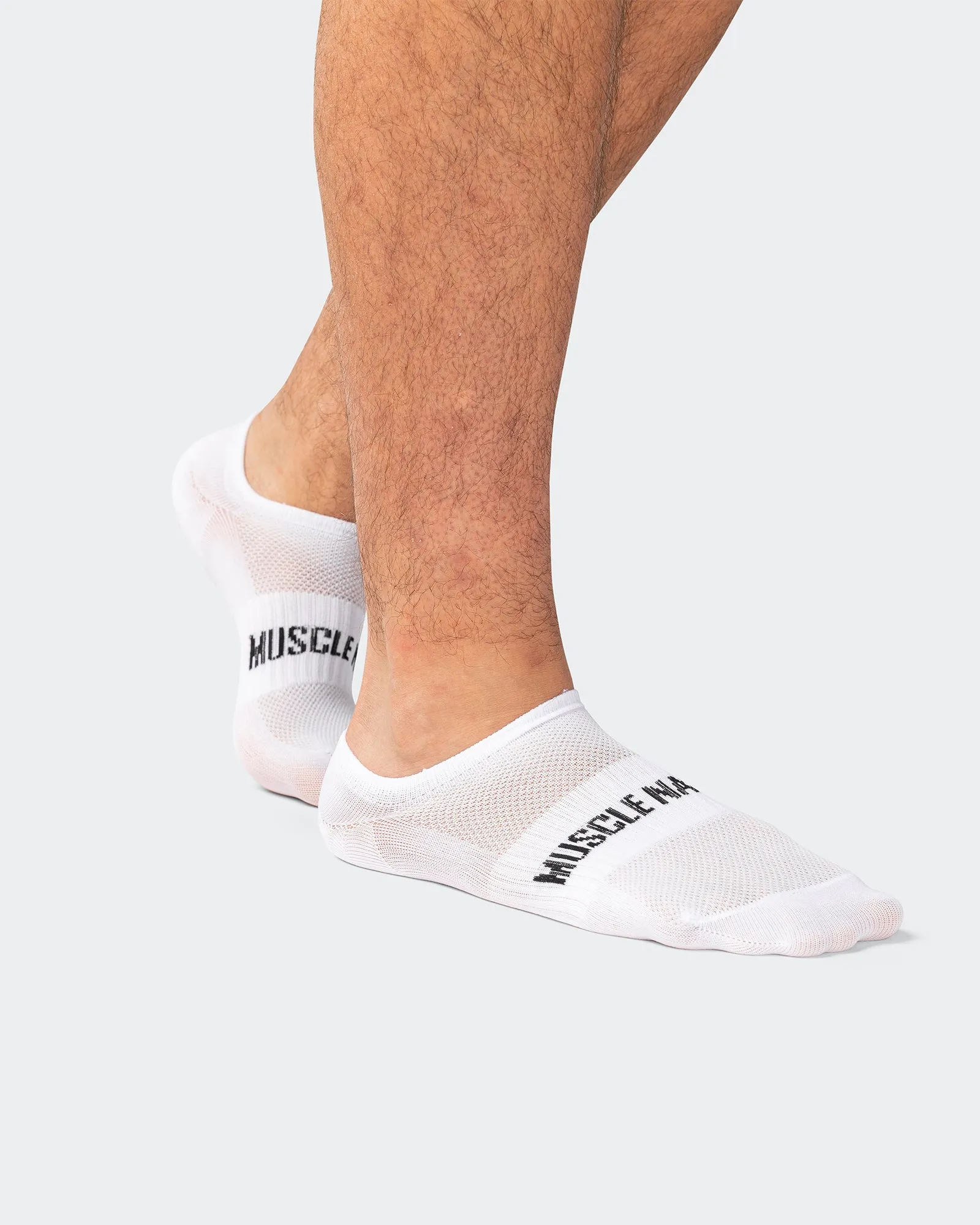 Mens Low Cut No Show Socks - White (2 Pack) sold by Muscle Nation product image thumbnail 3
