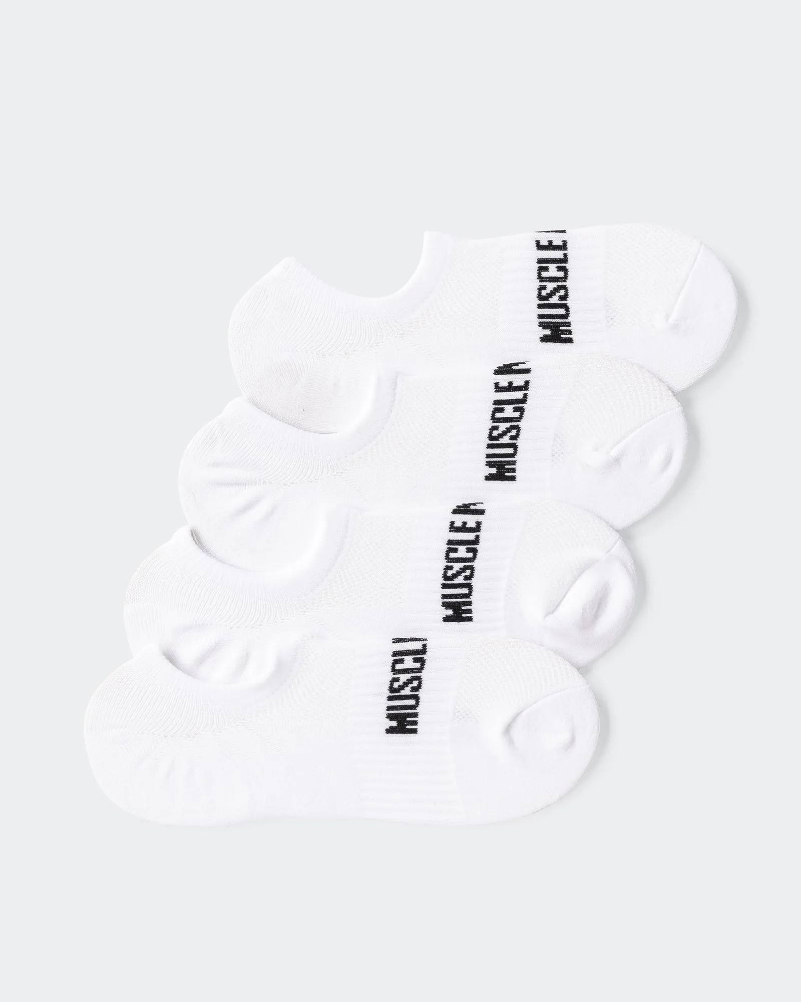 Mens Low Cut No Show Socks - White (2 Pack) sold by Muscle Nation