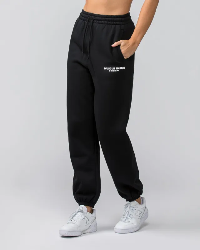 Weekend Slouchy Trackies - Black sold by Muscle Nation