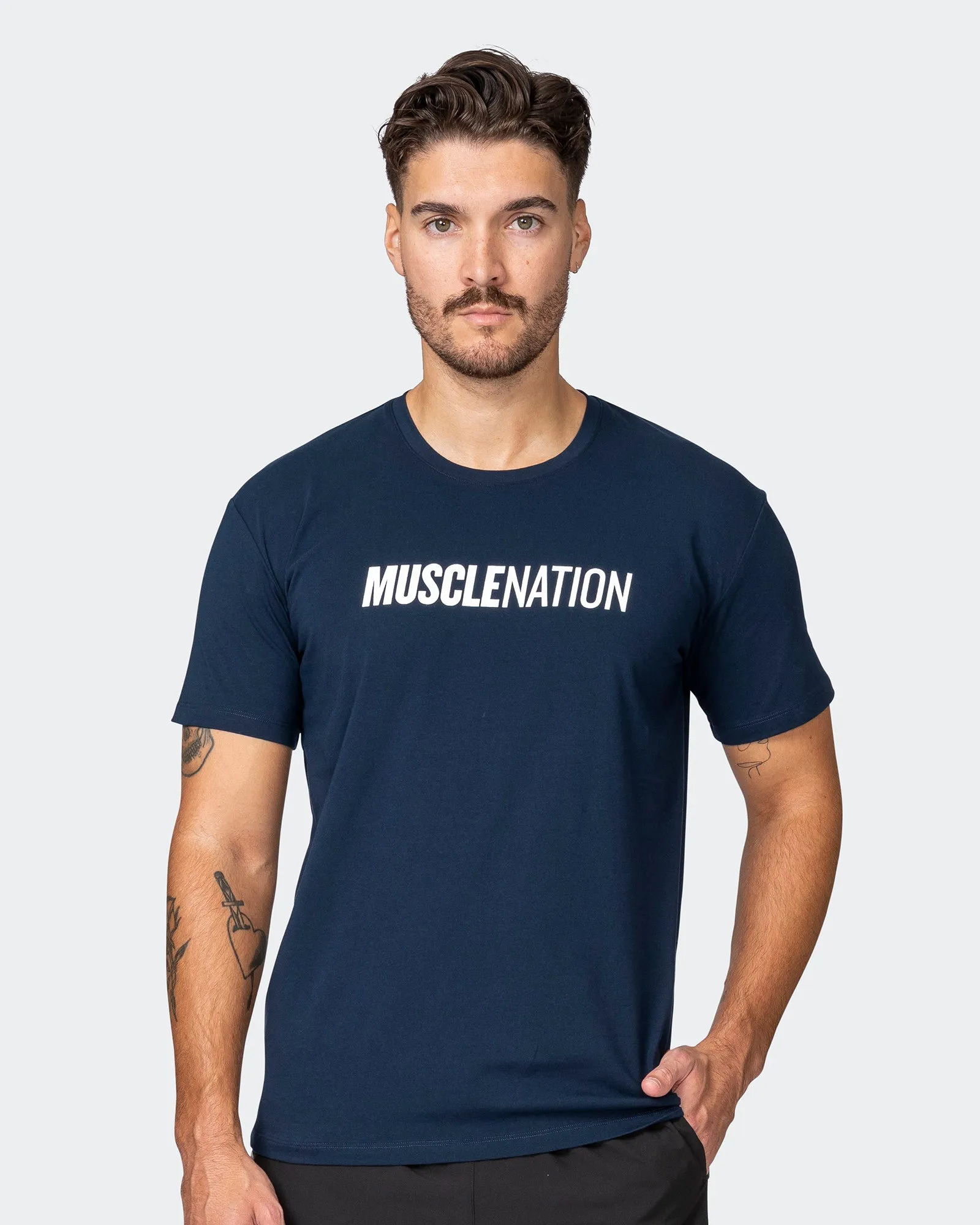 Strike Tee - Navy sold by Muscle Nation