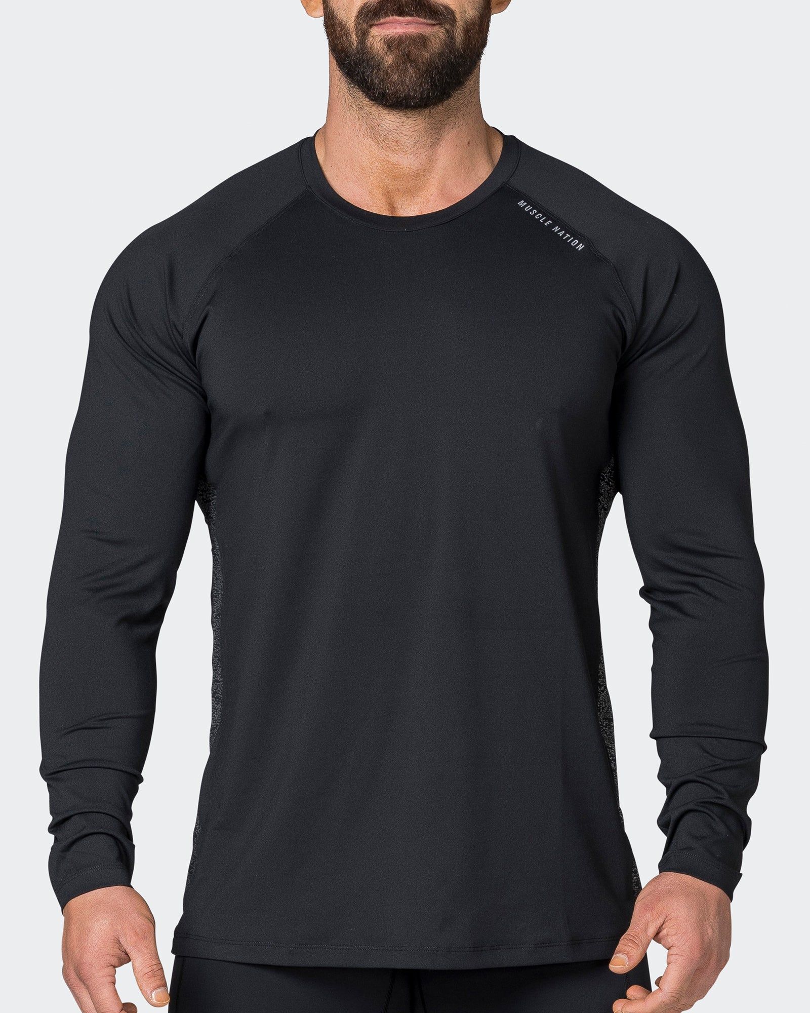 Reflective Long Sleeve Top - Black sold by Muscle Nation product image thumbnail 2
