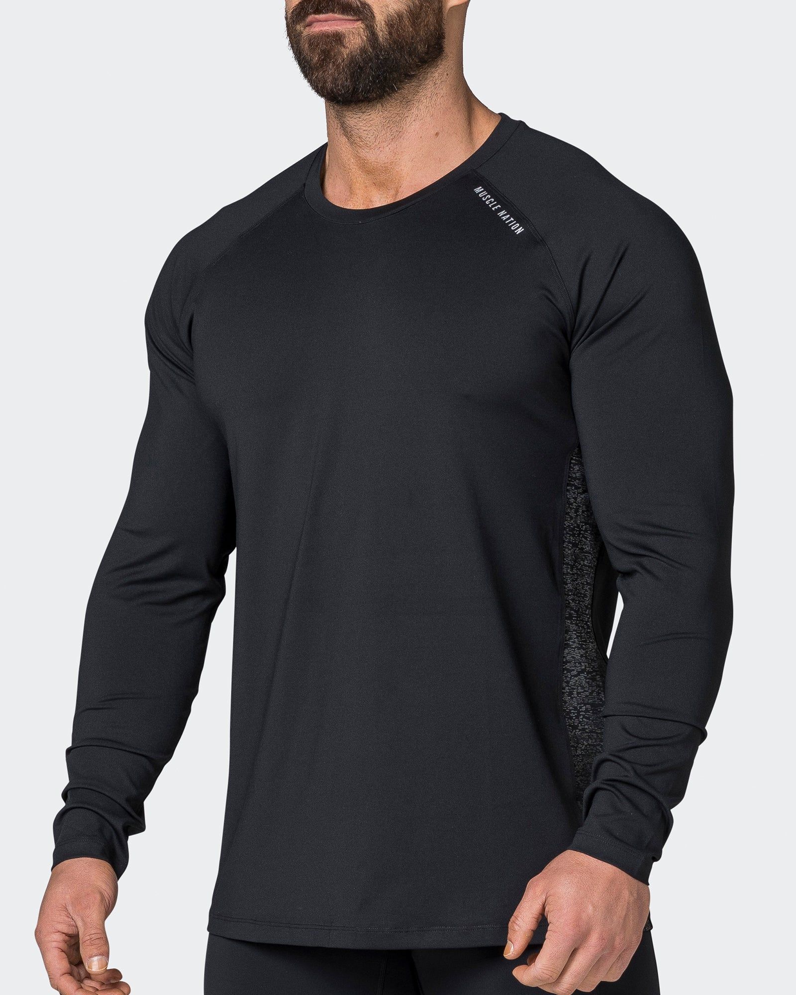 Reflective Long Sleeve Top - Black sold by Muscle Nation product image thumbnail 3
