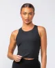 Rib Staple Cropped Tank - Black sold by Muscle Nation