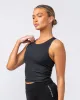 Rib Staple Cropped Tank - Black sold by Muscle Nation