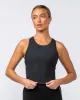 Rib Staple Cropped Tank - Black sold by Muscle Nation