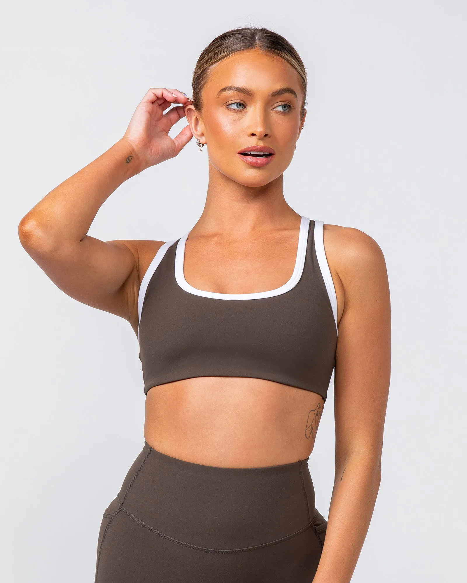 Contrast Bralette - Deep Brown sold by Muscle Nation product image thumbnail 3