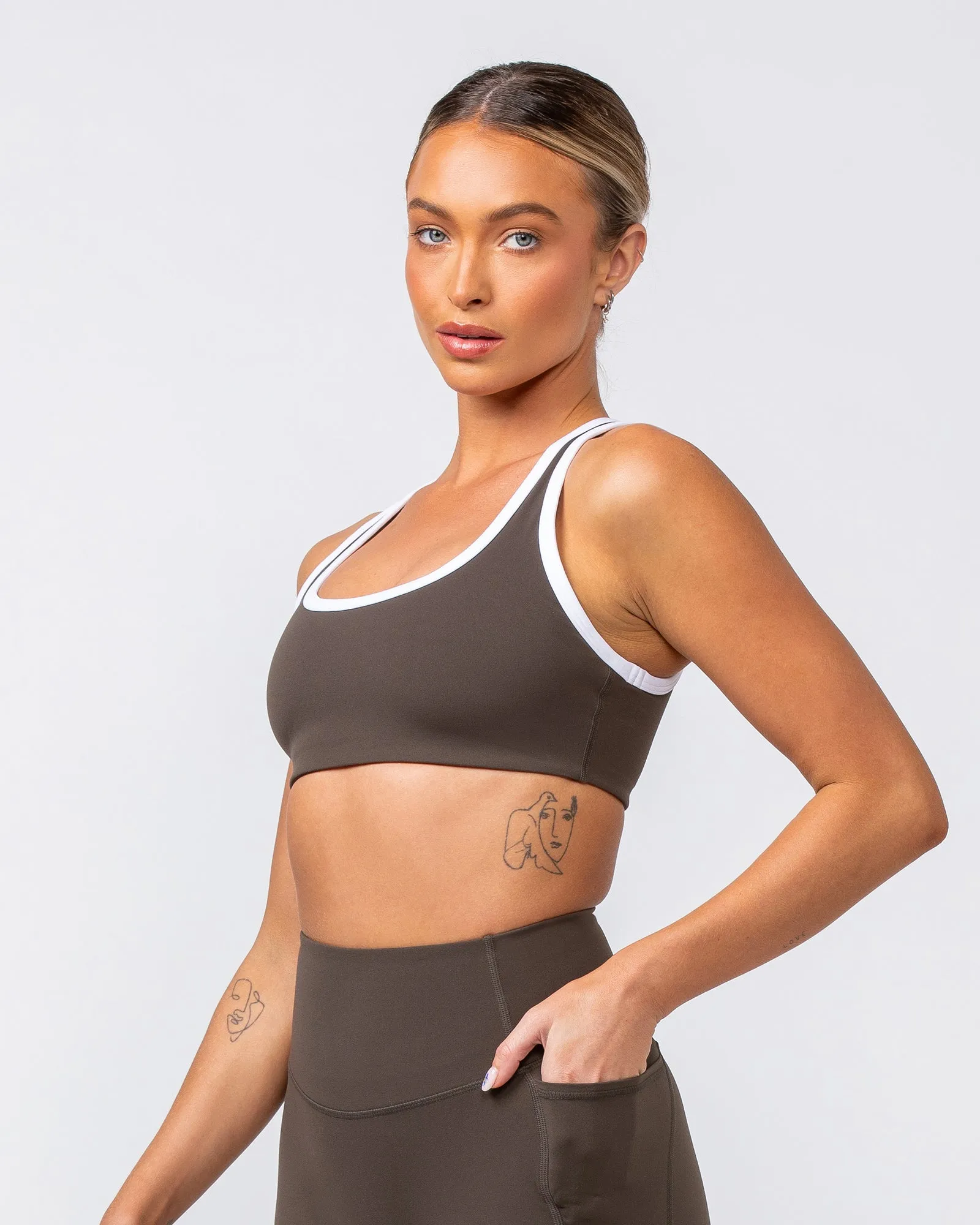 Contrast Bralette - Deep Brown sold by Muscle Nation product image thumbnail 4