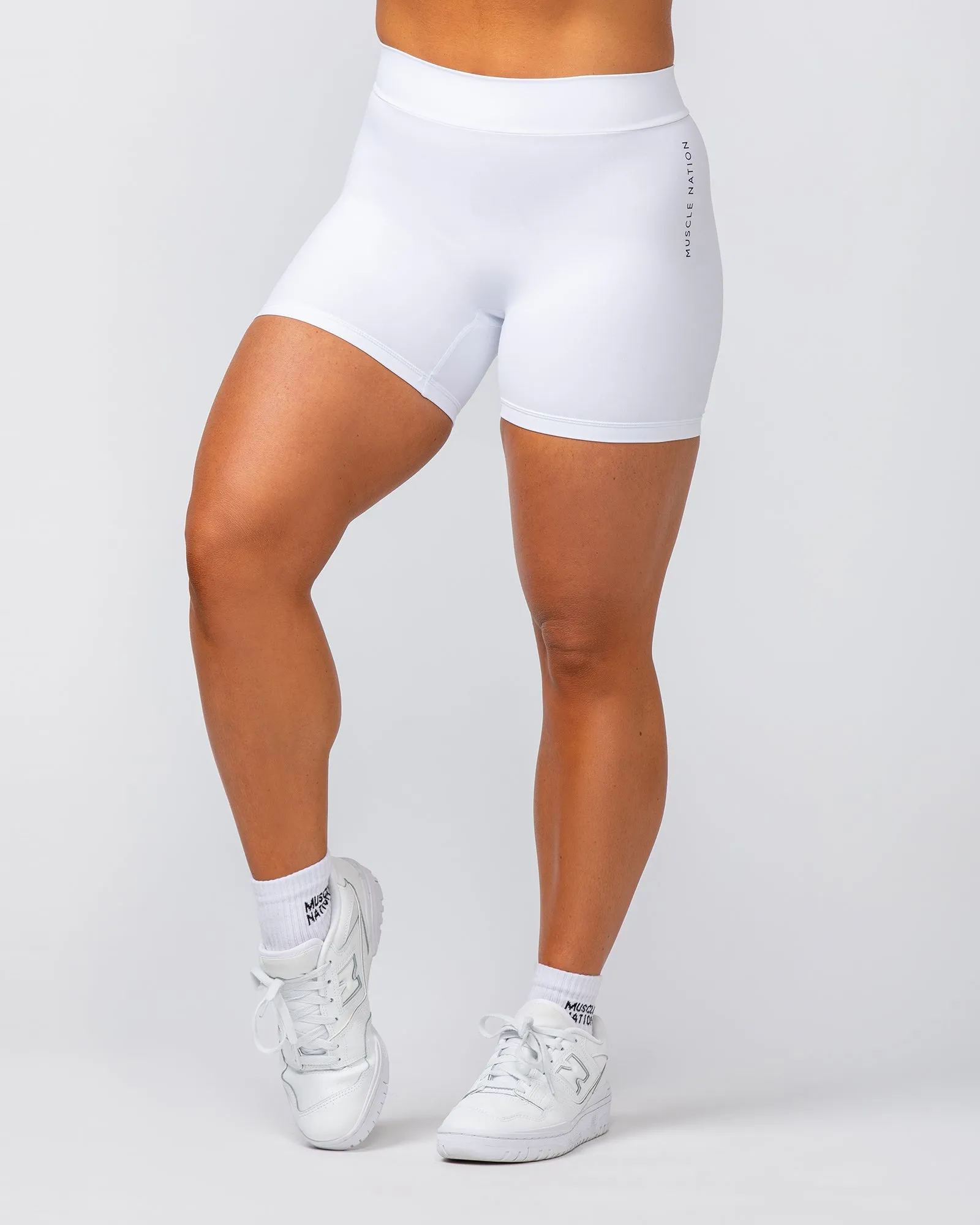 Deep Scrunch Midway Shorts - White sold by Muscle Nation product image thumbnail 4