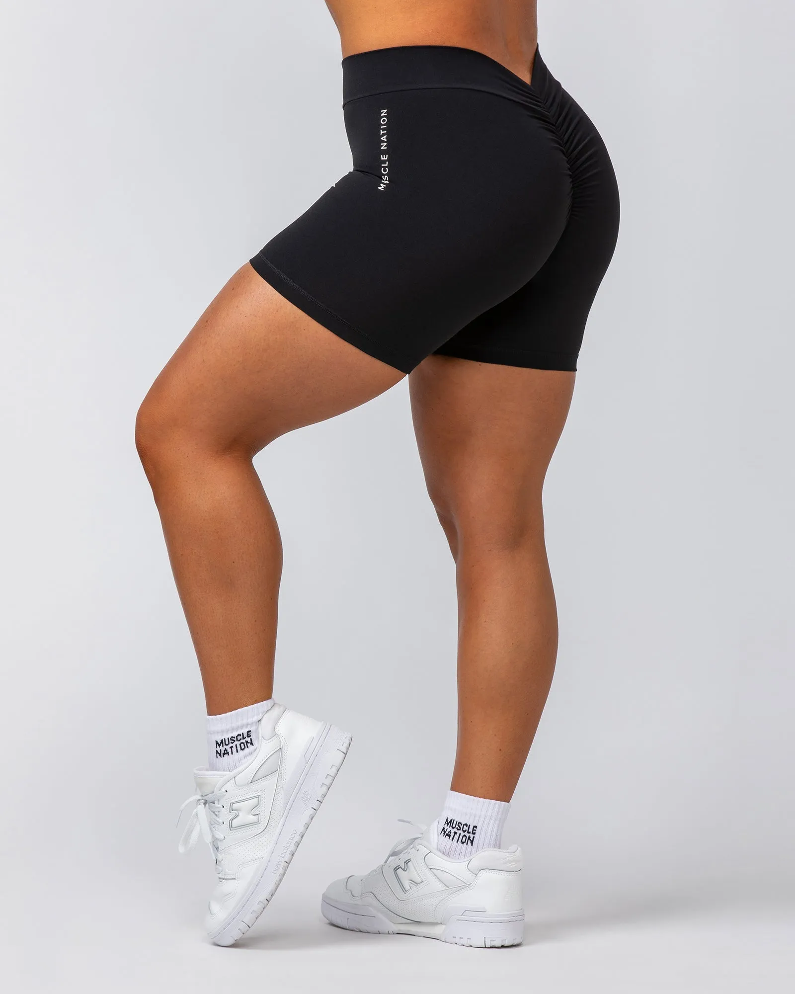 Deep Scrunch Midway Shorts - Black sold by Muscle Nation product image thumbnail 5