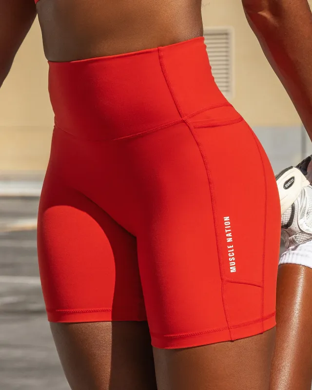 Agility Aura Pocket Bike Shorts - Crimson sold by Muscle Nation