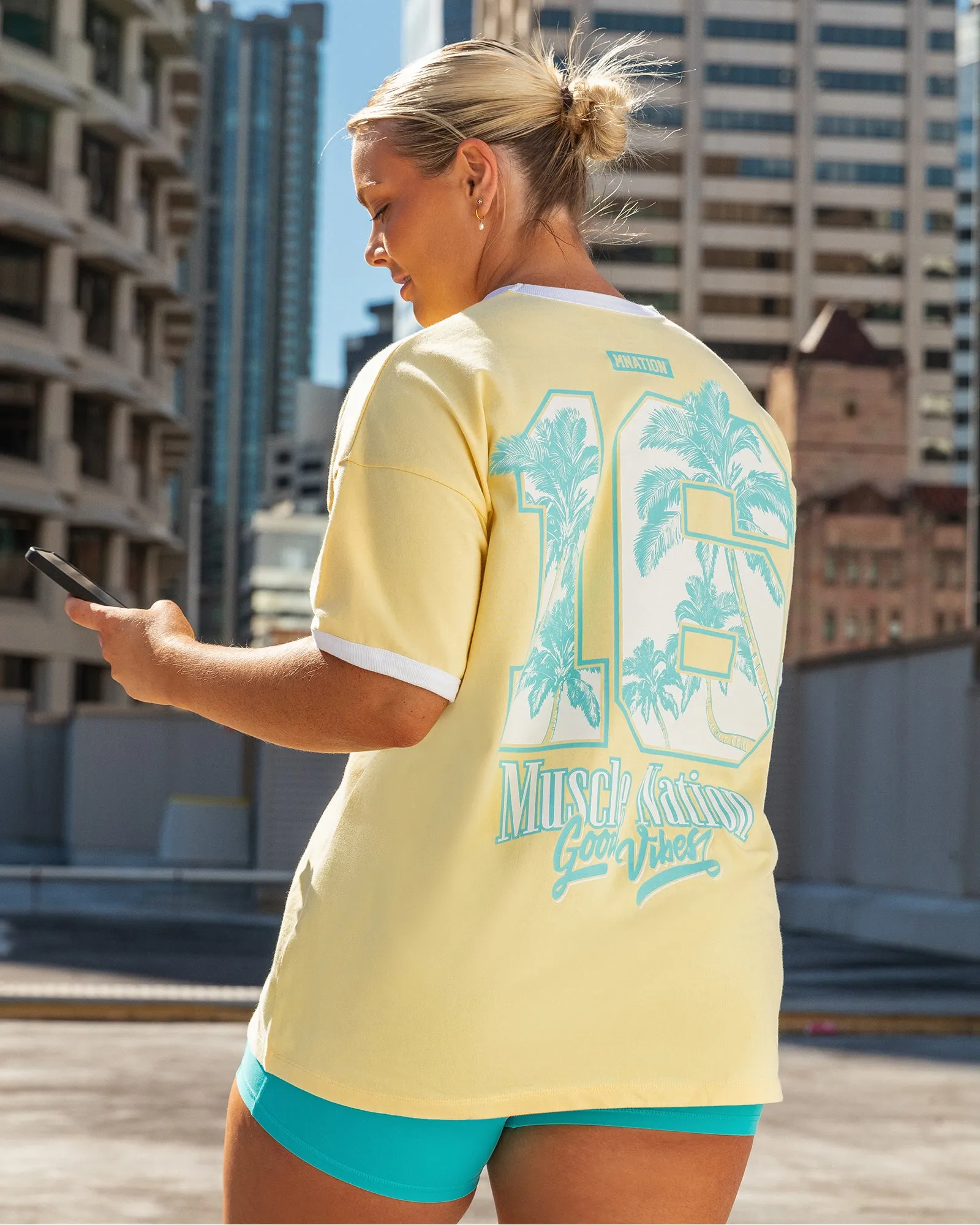 Coast Oversized Tee - Panna Cotta sold by Muscle Nation