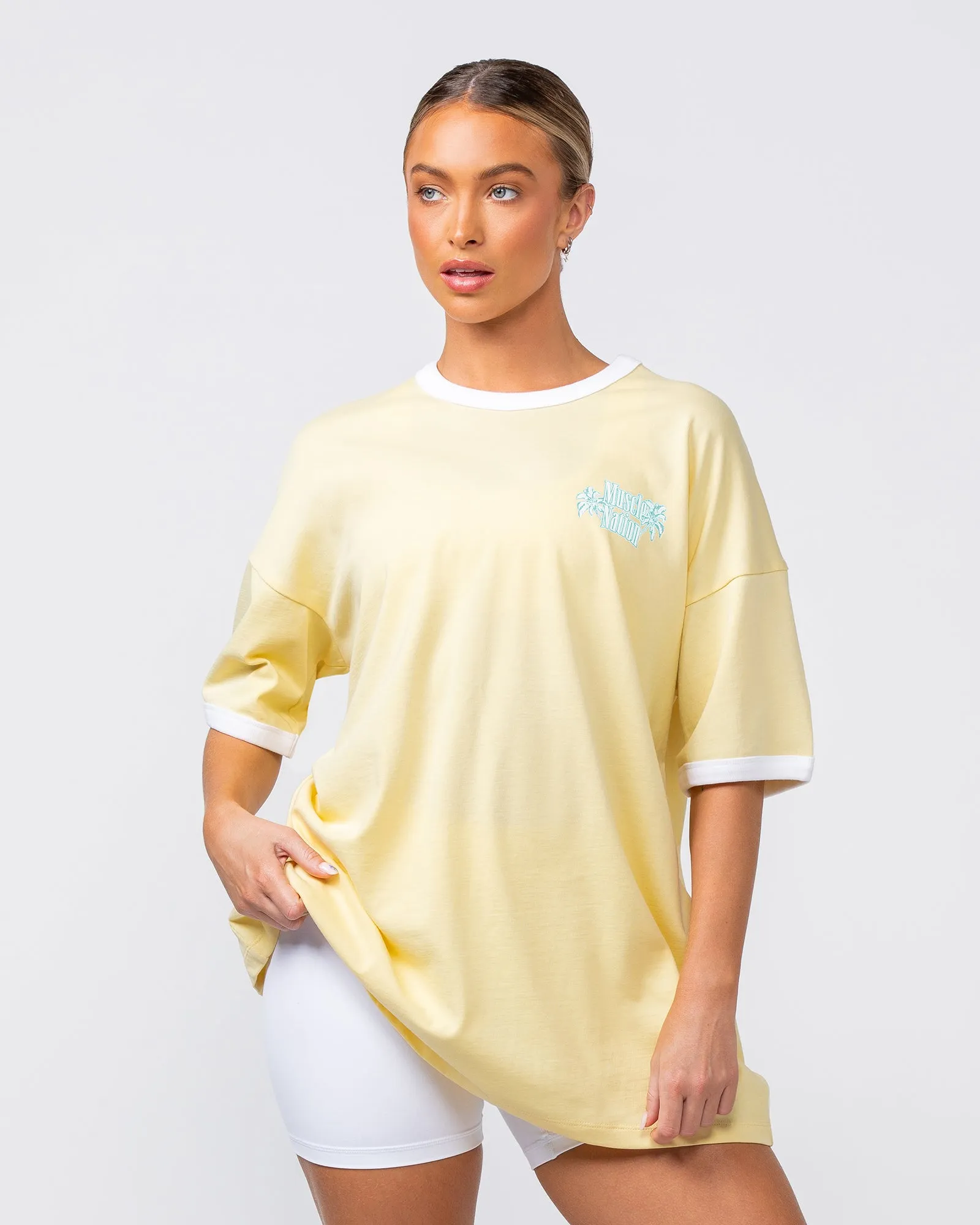 Coast Oversized Tee - Panna Cotta sold by Muscle Nation product image thumbnail 3
