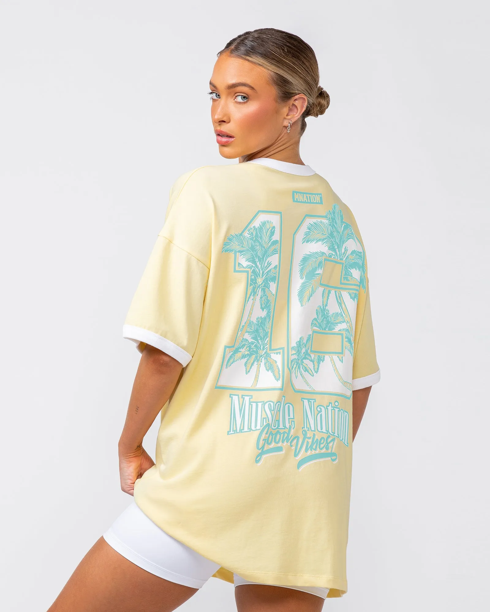 Coast Oversized Tee - Panna Cotta sold by Muscle Nation product image thumbnail 2