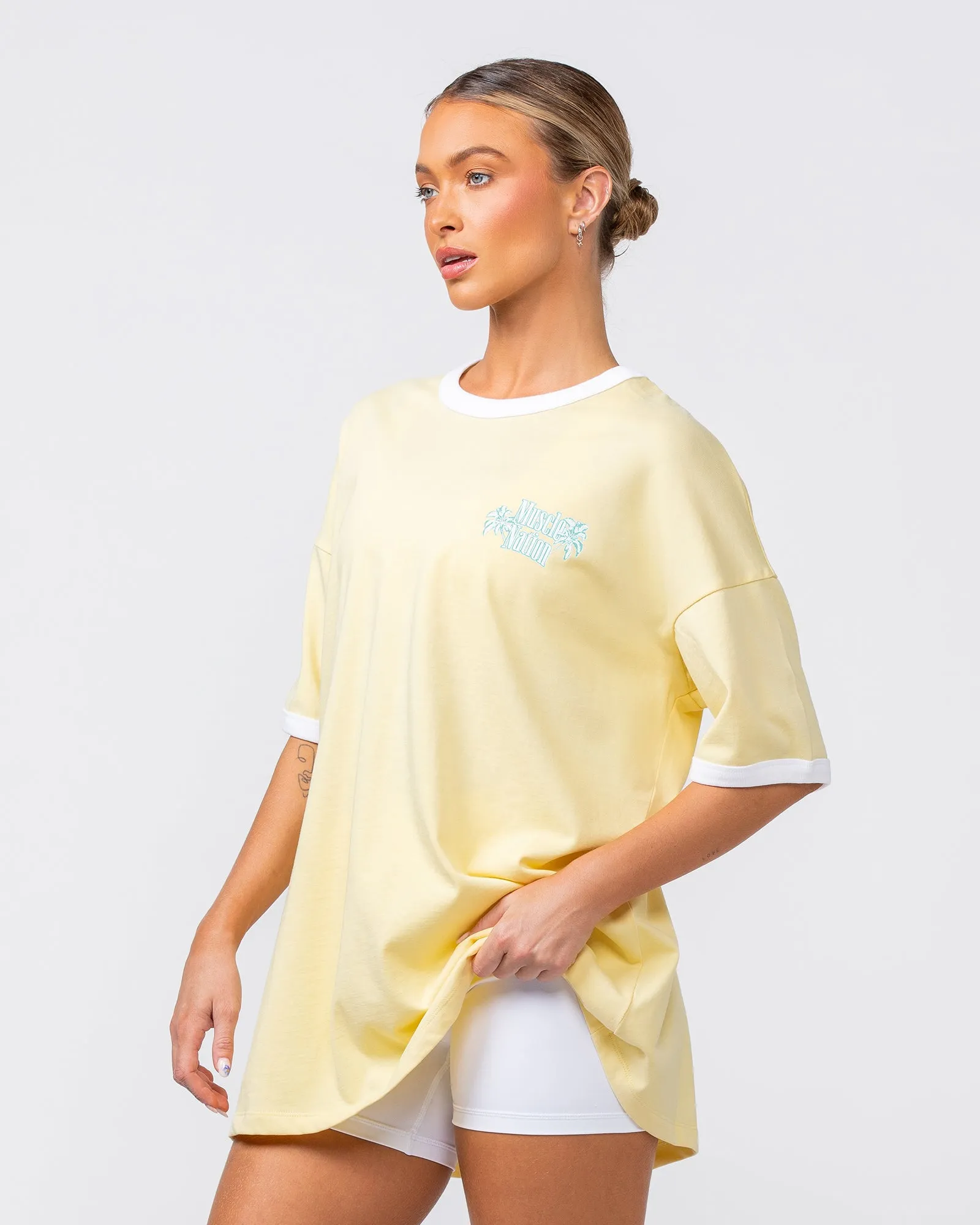 Coast Oversized Tee - Panna Cotta sold by Muscle Nation product image thumbnail 4