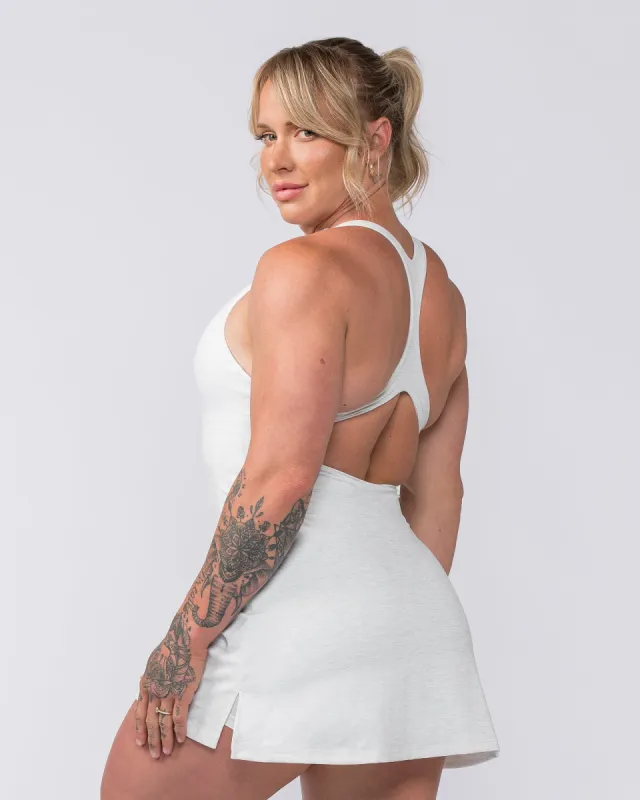 MN x Em King Aura Dress - White Grey Marl sold by Muscle Nation