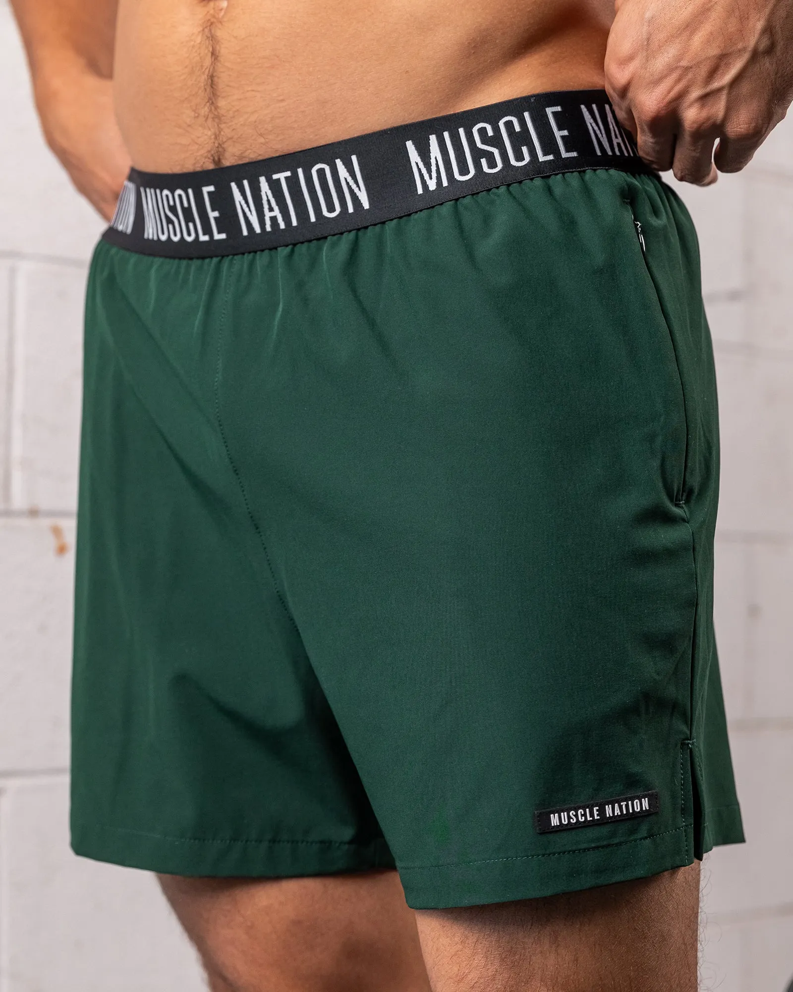 Level Up Training 4" Shorts - Pine sold by Muscle Nation