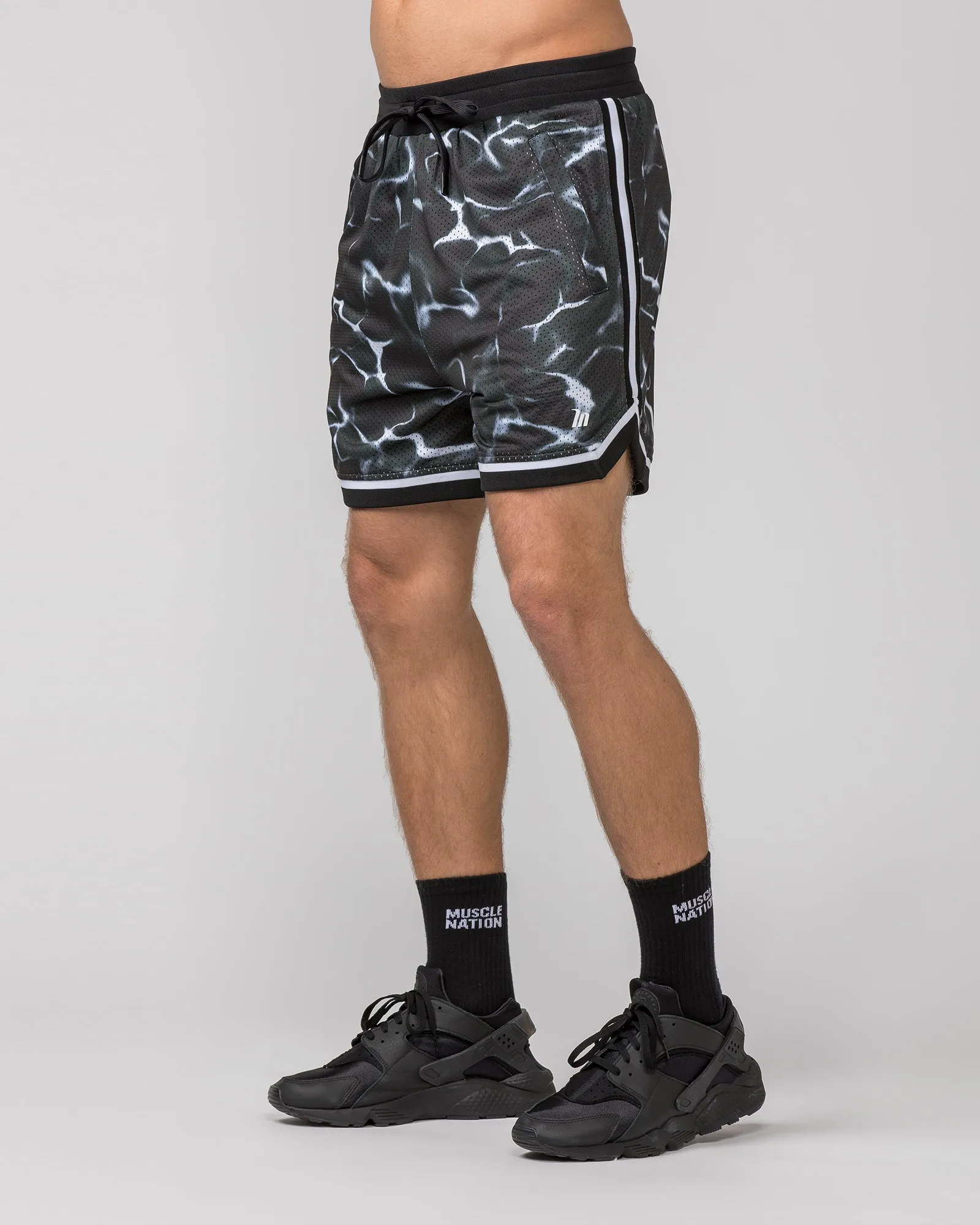 Mens 5" Basketball Shorts - Dark Waters Print sold by Muscle Nation product image thumbnail 3