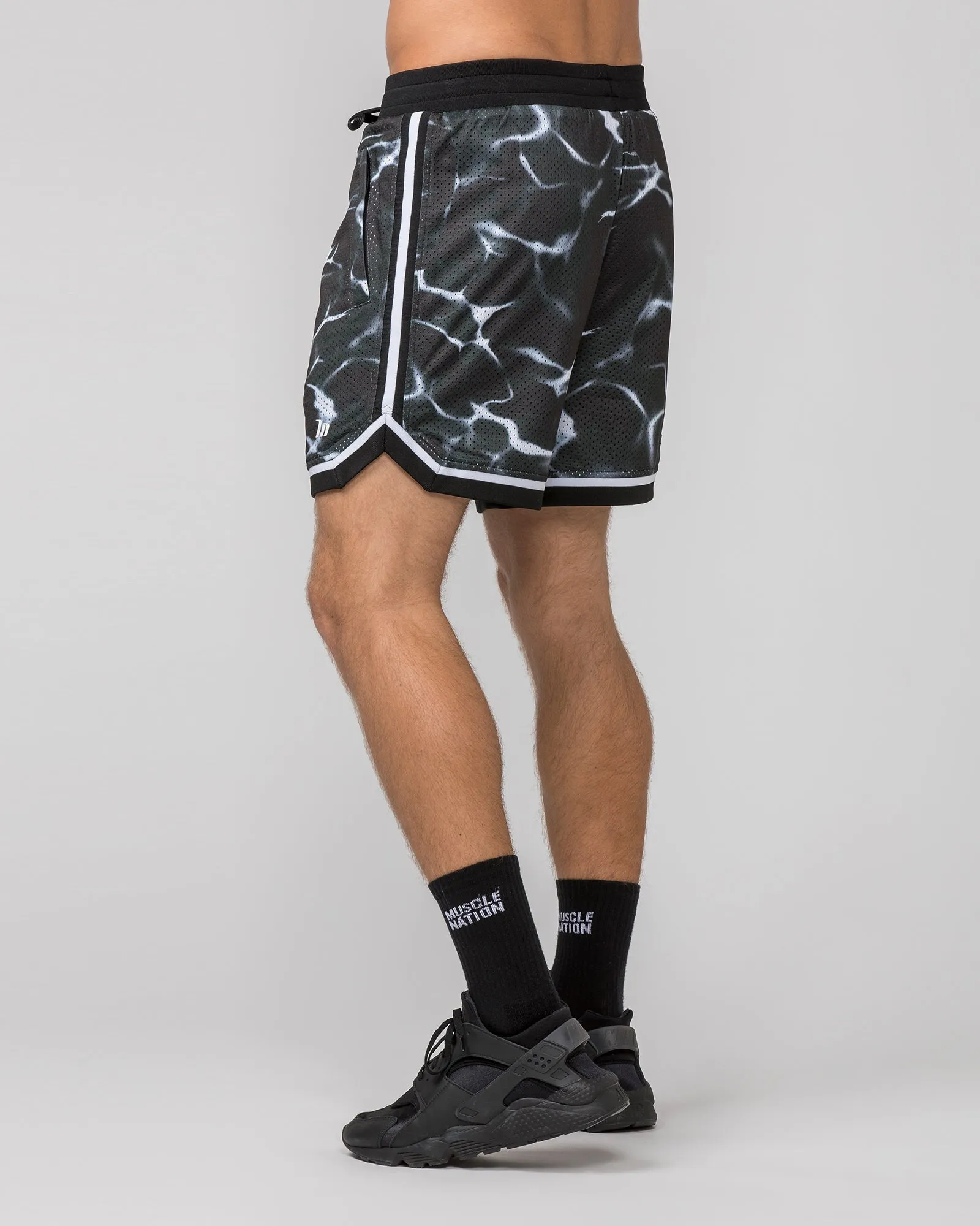 Mens 5" Basketball Shorts - Dark Waters Print sold by Muscle Nation product image thumbnail 4