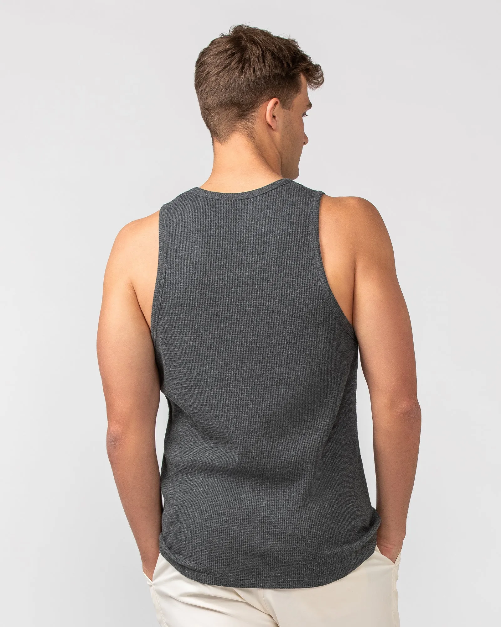 Waffle Tank - Charcoal Marl sold by Muscle Nation product image thumbnail 5