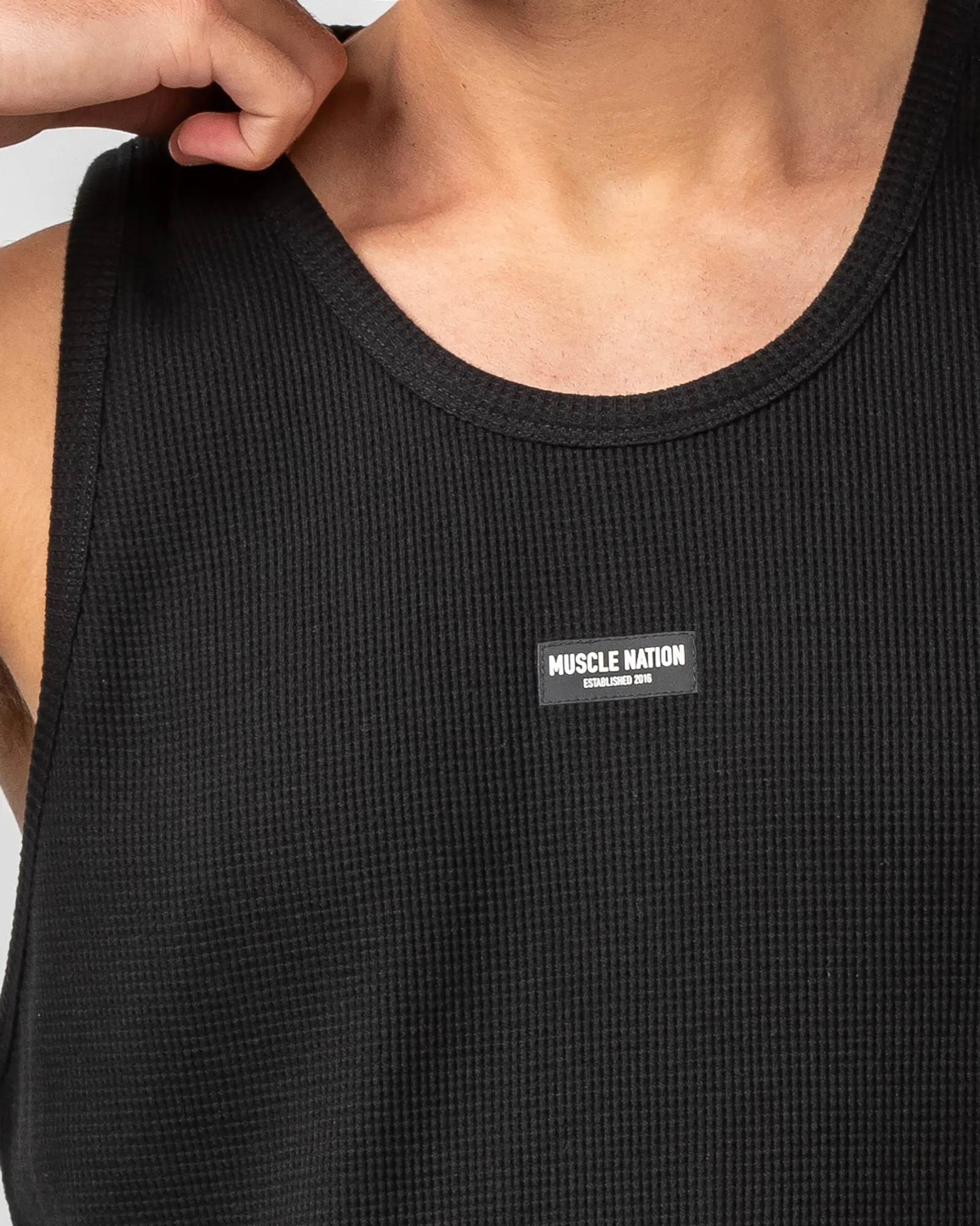 Waffle Tank - Black sold by Muscle Nation product image thumbnail 4