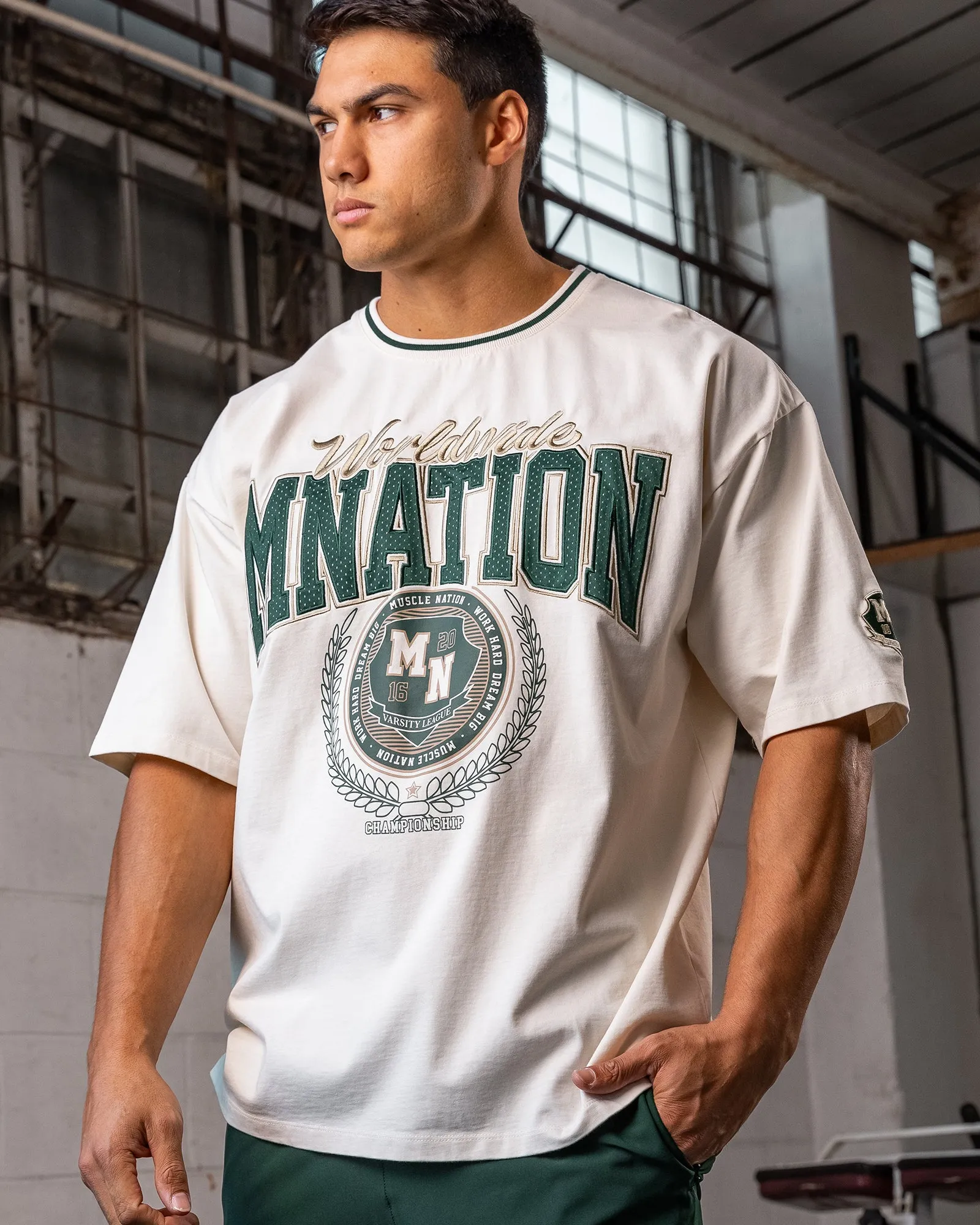 Free Play Oversized Tee - Travertine sold by Muscle Nation