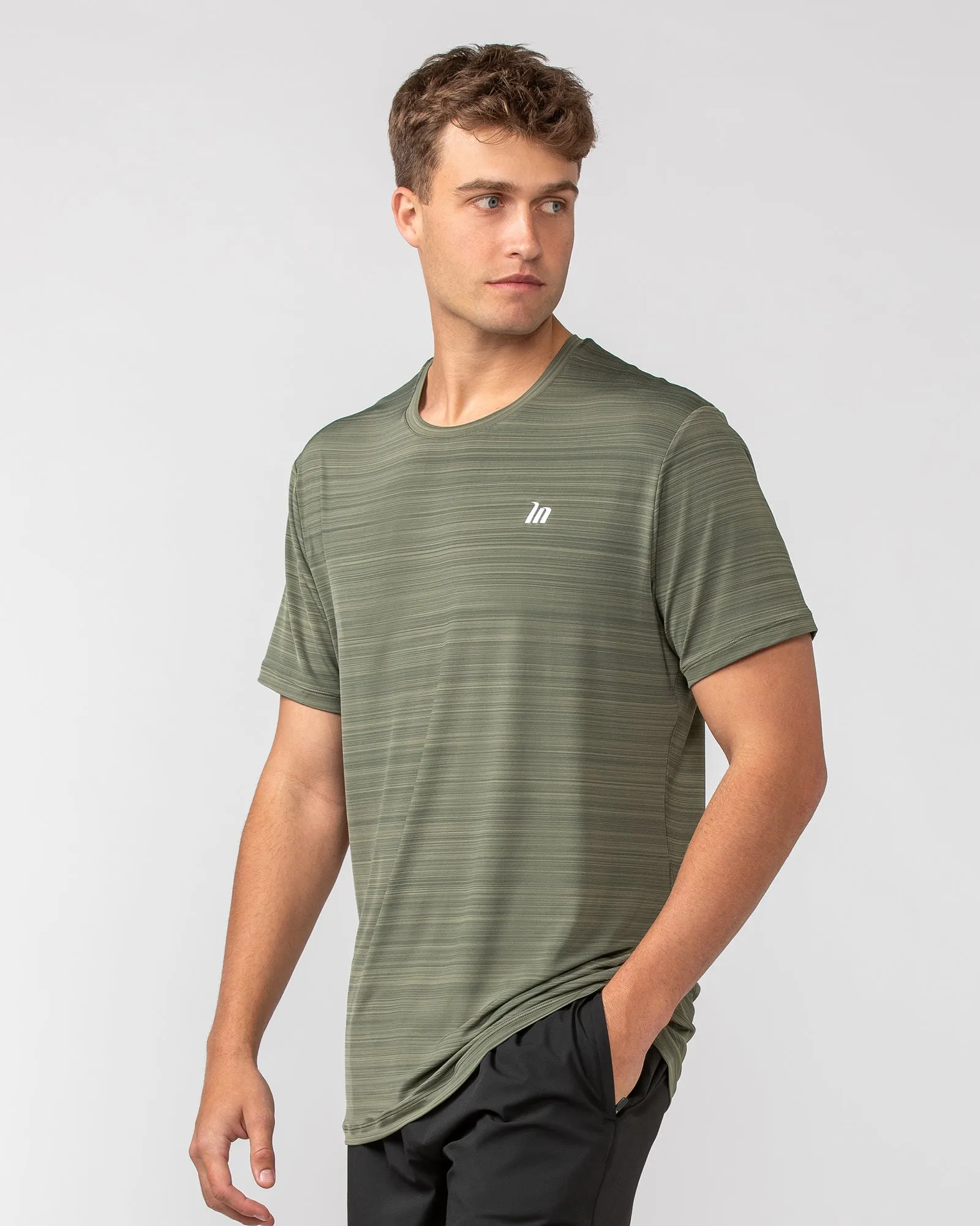 MN Active Running Tee - Dark Khaki sold by Muscle Nation product image thumbnail 2