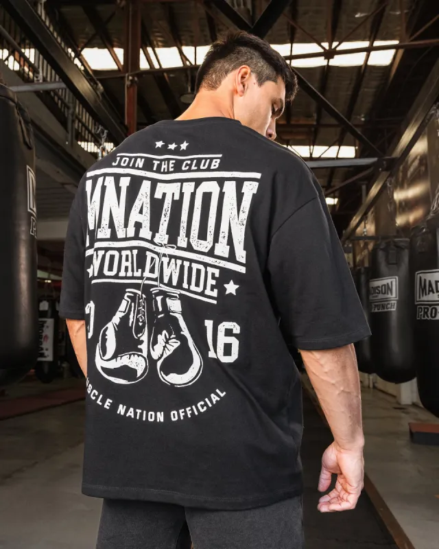 Undefeated Oversized Tee - Black sold by Muscle Nation