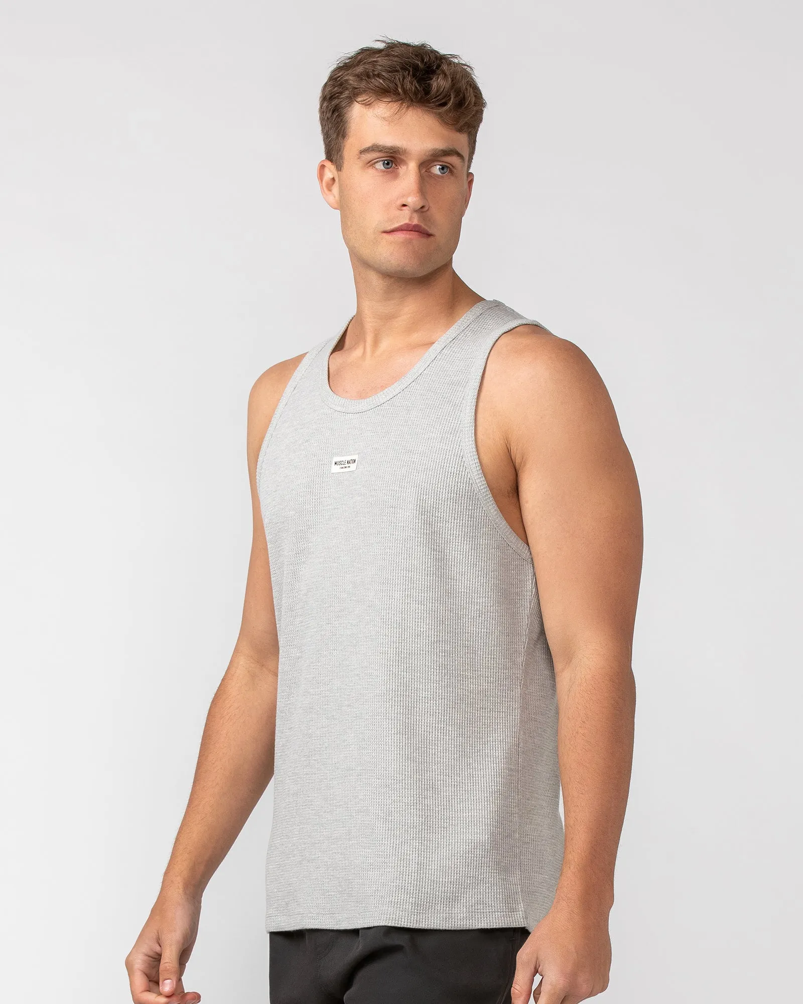 Waffle Tank - Grey Marl sold by Muscle Nation product image thumbnail 3