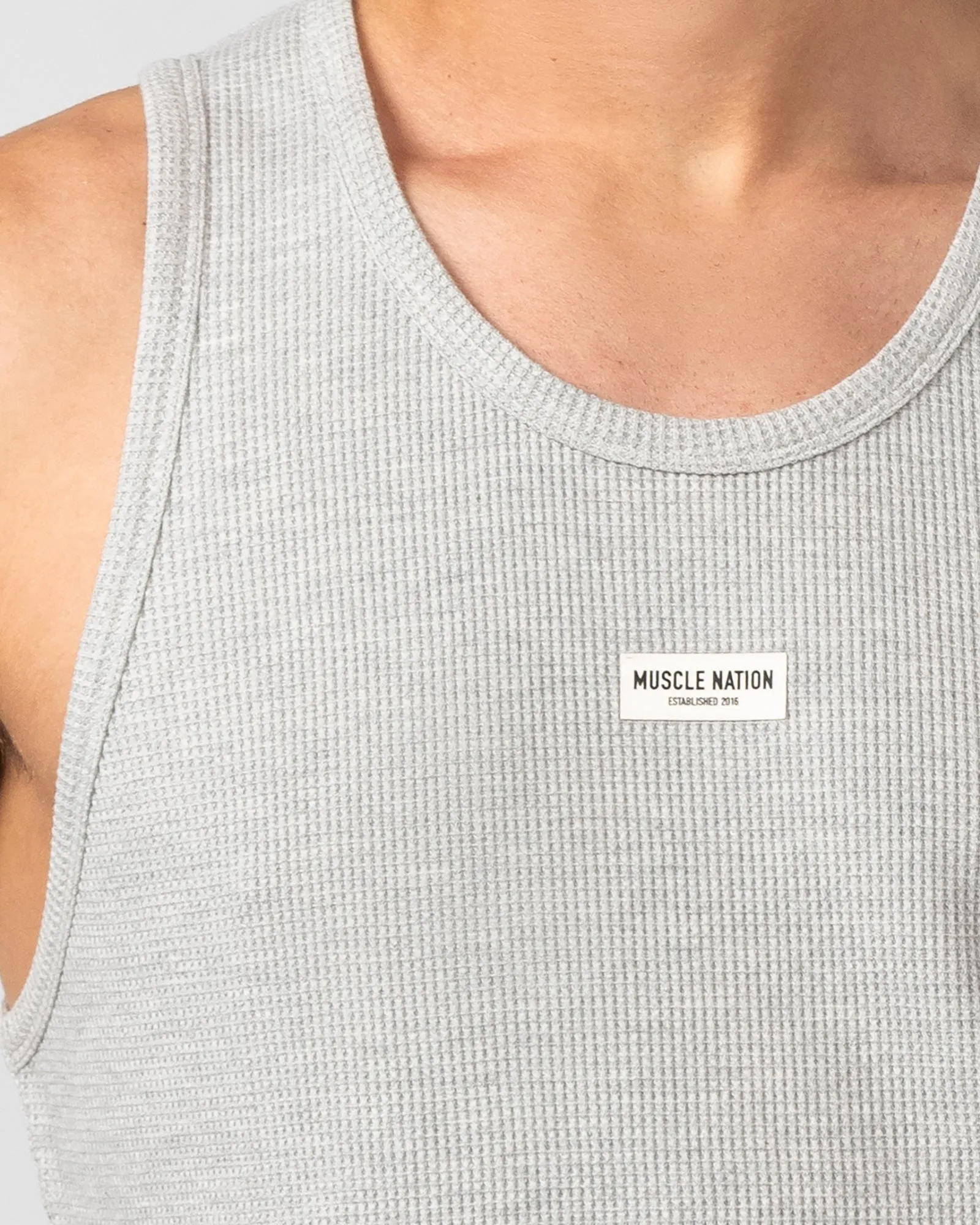 Waffle Tank - Grey Marl sold by Muscle Nation product image thumbnail 2