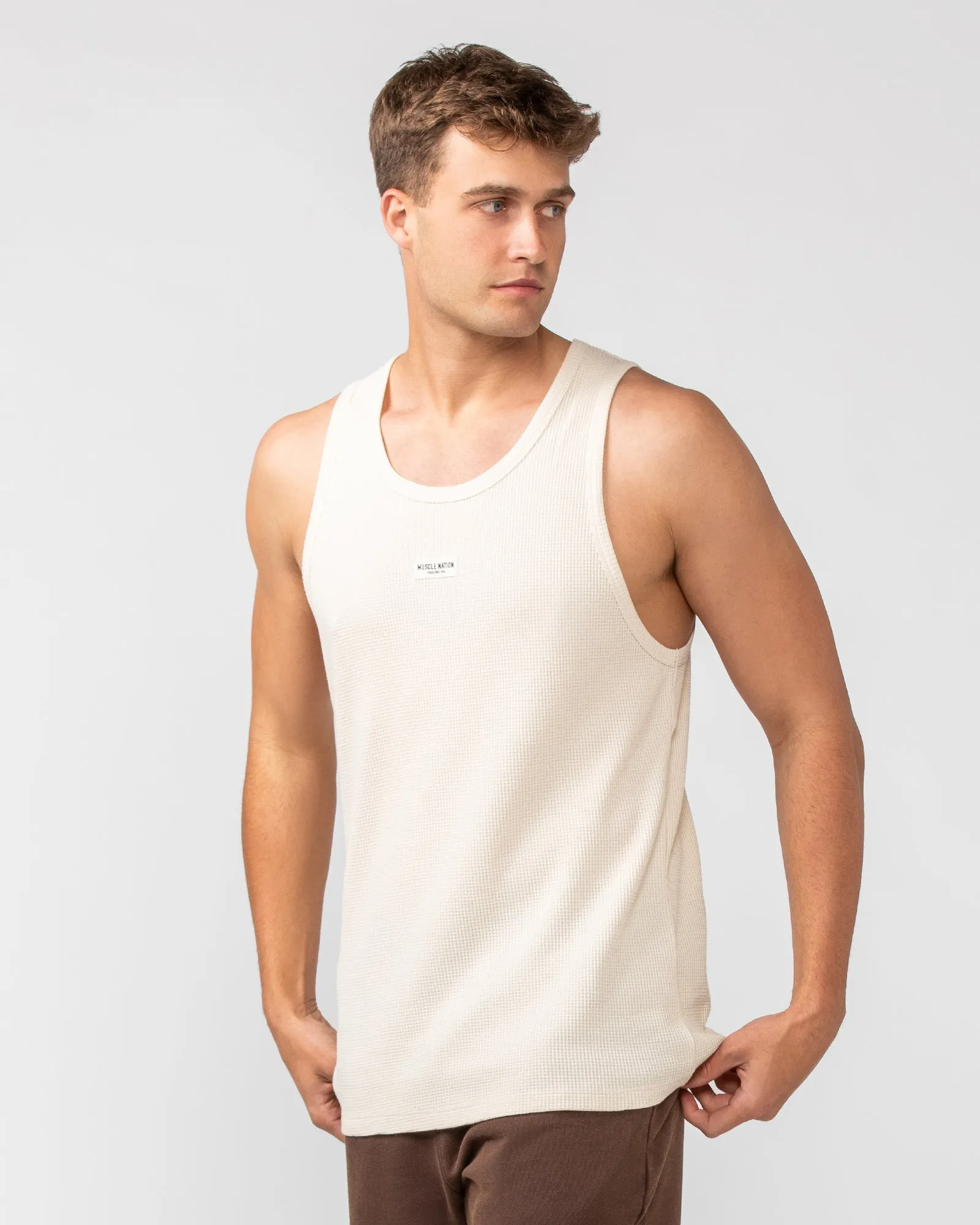 Waffle Tank - Travertine sold by Muscle Nation product image thumbnail 3