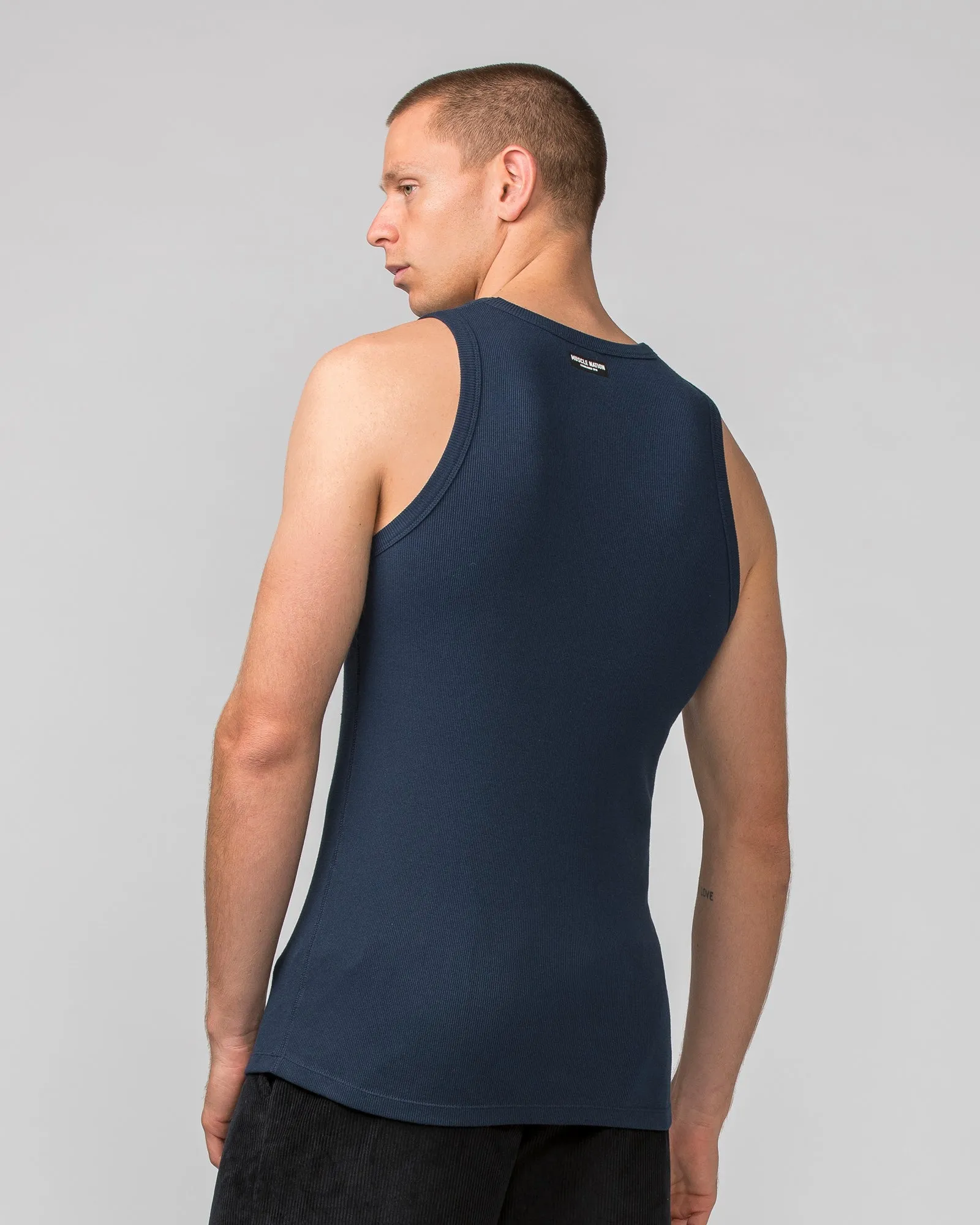 Rib Fitted Training Tank - Navy sold by Muscle Nation product image thumbnail 4