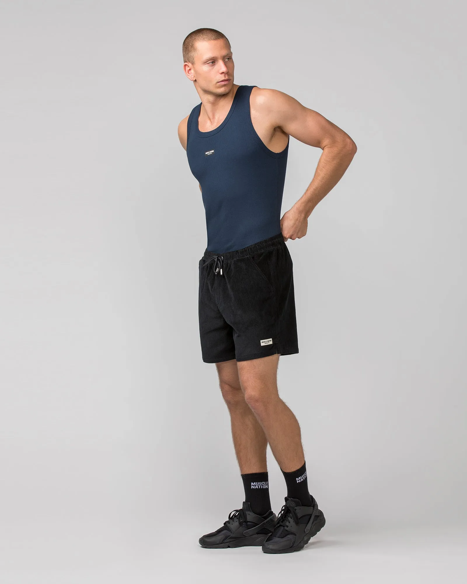Rib Fitted Training Tank - Navy sold by Muscle Nation product image thumbnail 2