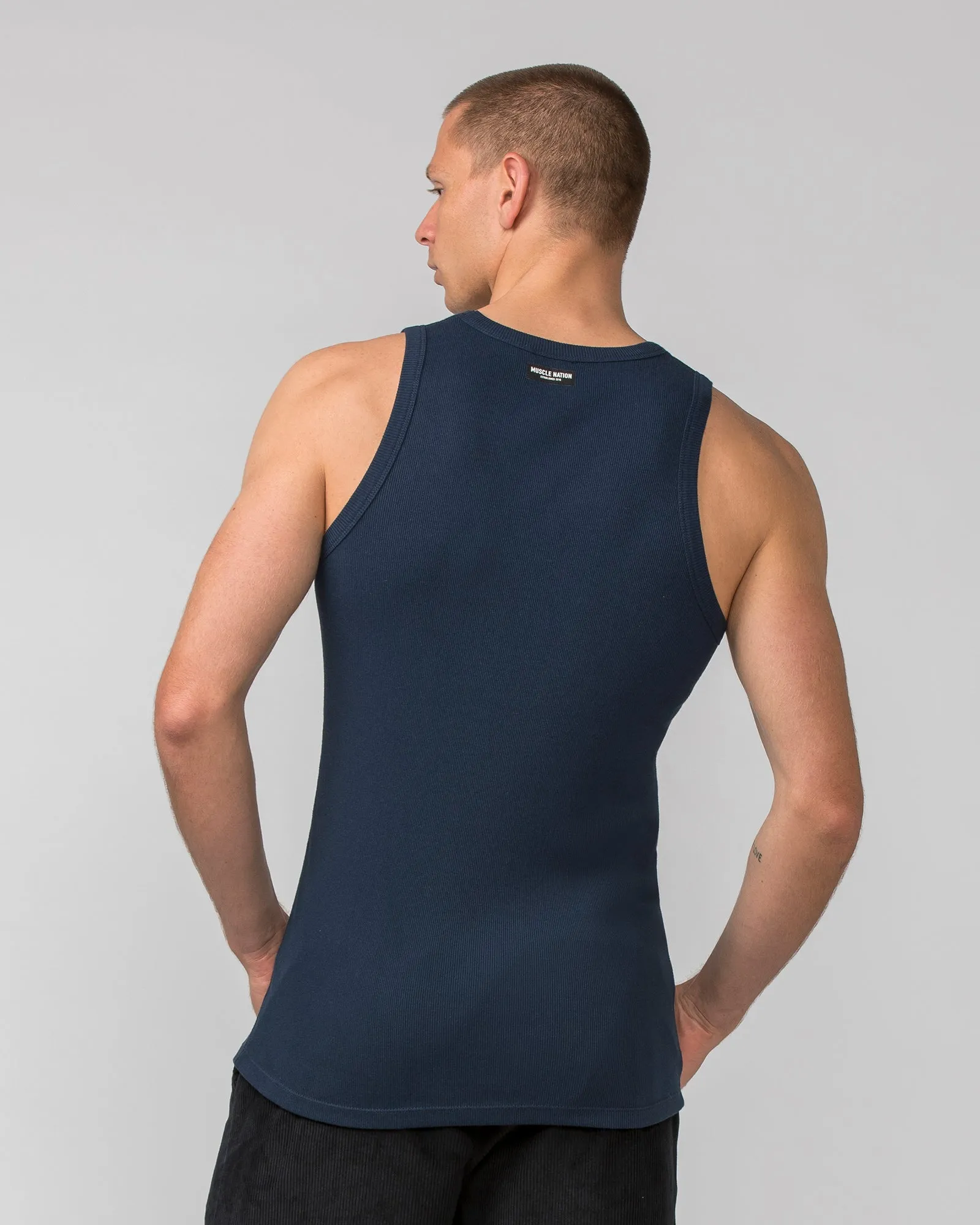 Rib Fitted Training Tank - Navy sold by Muscle Nation product image thumbnail 5